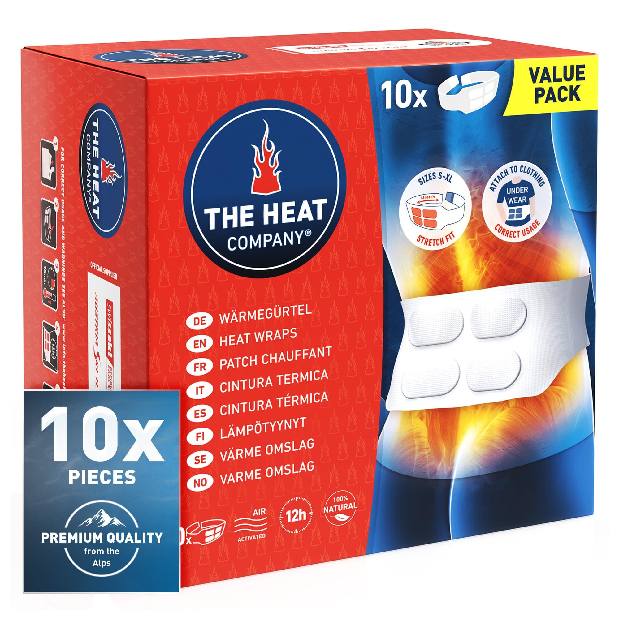 Heat Wraps - 10 Pieces Value Pack - Extra Warm - 12 Hours Pleasant Warmth - Instant Heat - Air Activated - Purely Natural