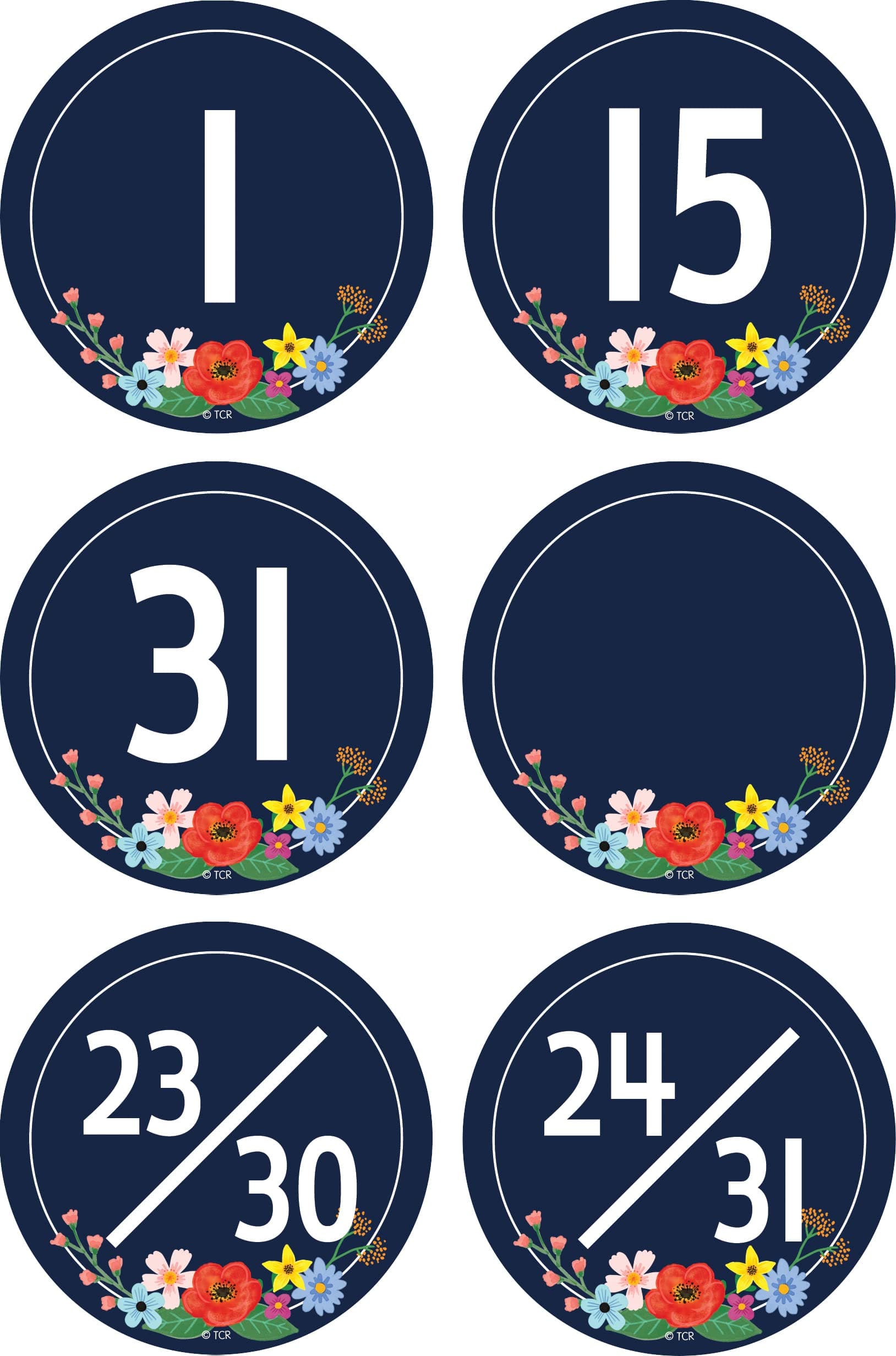 Teacher Created ResourcesWildflowers Calendar Days