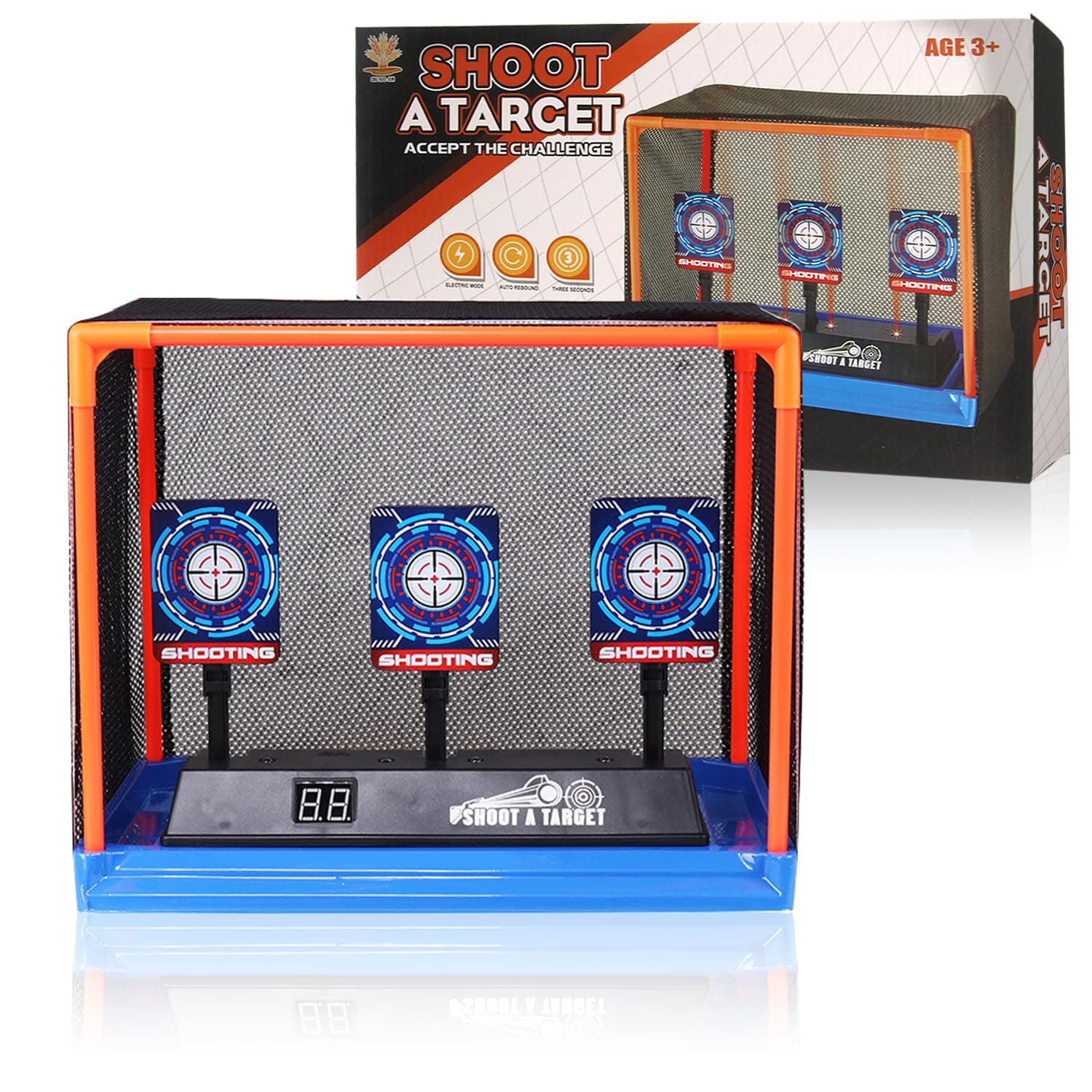 TORMEN Electronic Shooting Target for Nerf Gun Foam Dart, Digital Scoring Auto Reset Targets with Light Sound Effect