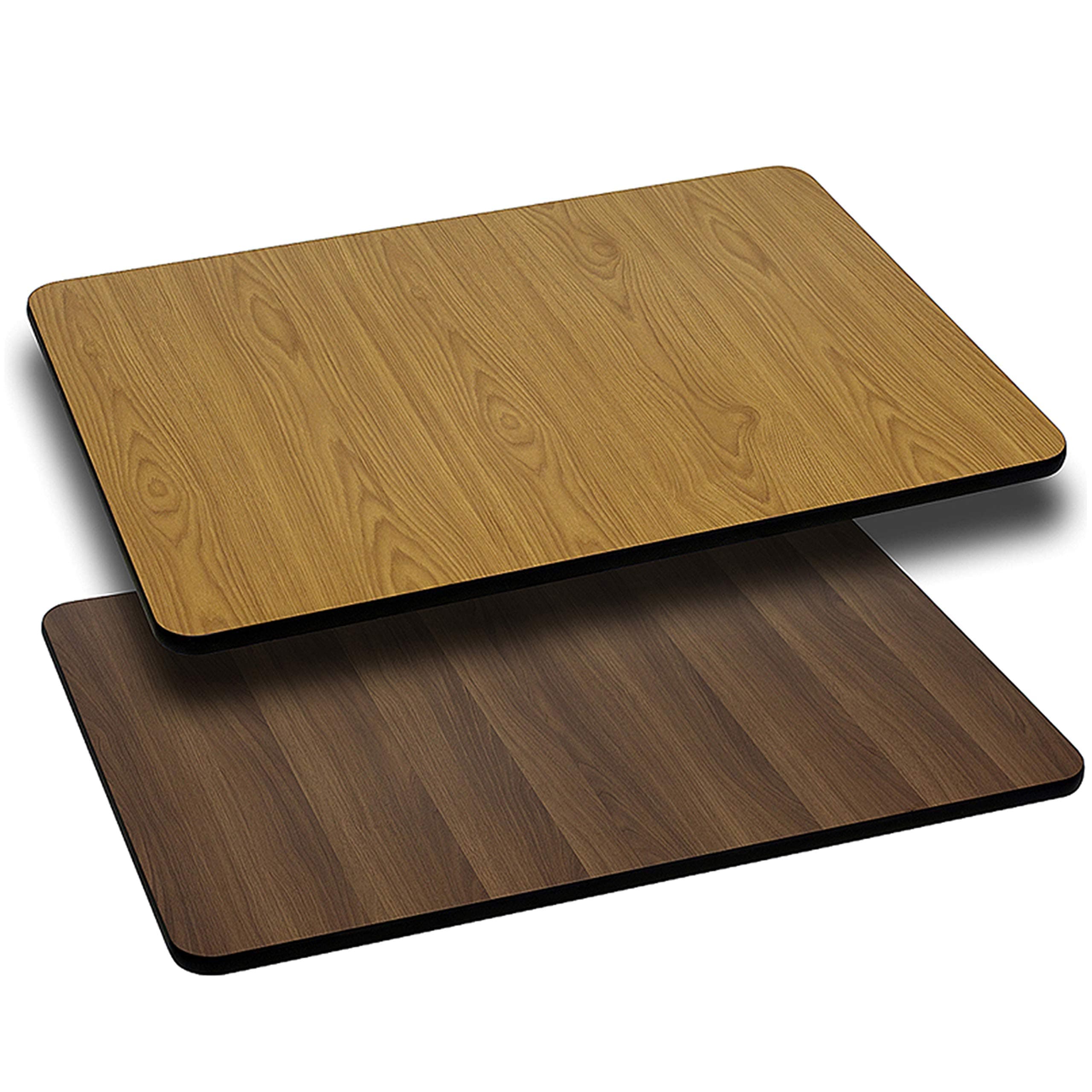 Flash Furniture Glenbrook 24'' x 42'' Rectangular Table Top with Natural or Walnut Reversible Laminate Top