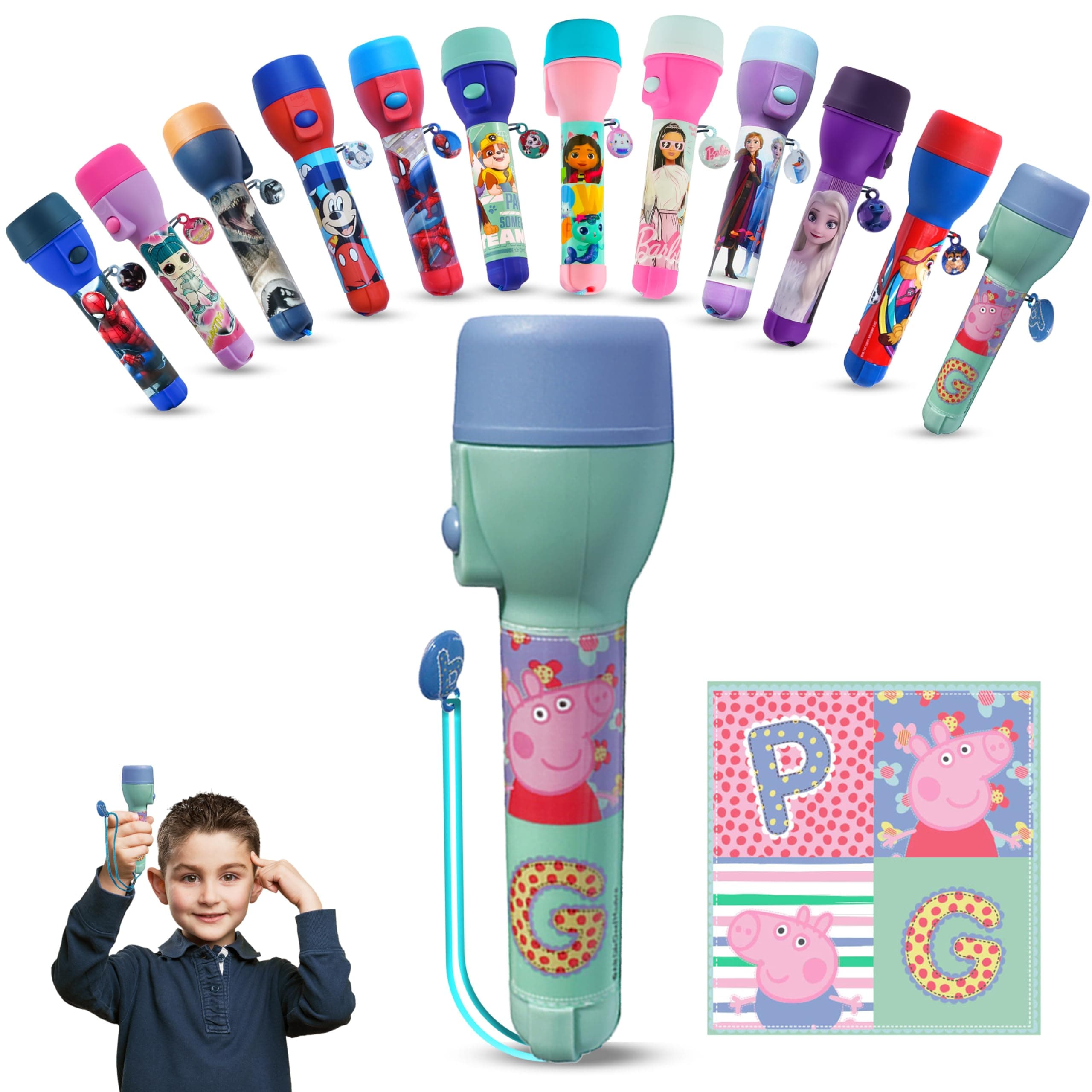 Large LED Peppa Pig Night Light Flashlight for Kids - Super Bright, Perfect for Christmas and Birthday Gifts - Plastic Toy for 3+ Years Old, 16cm