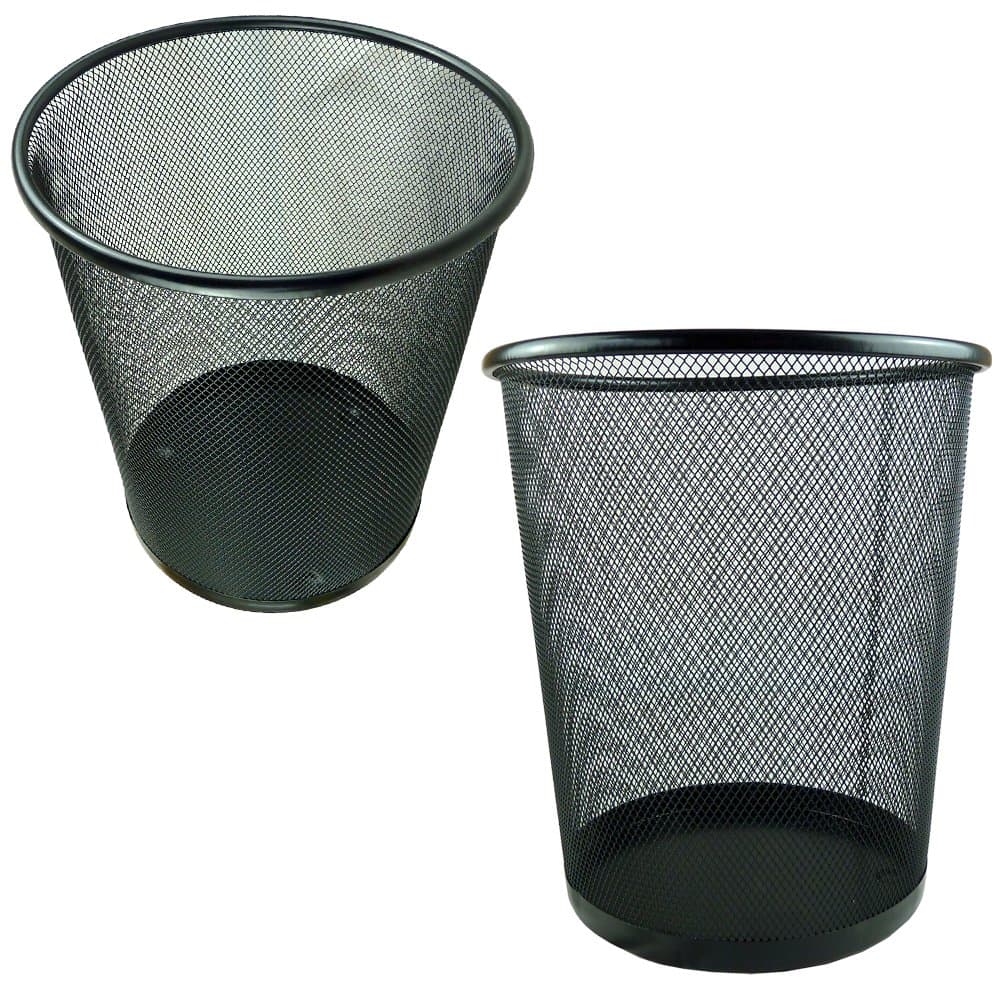 Rose Evans® Circular Mesh Bin - Waste Paper Basket (Black)