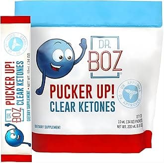 Dr. Boz - Pucker UP! Clear Ketones, 20 Packets - Pure Liquid BHB - Fast Acting Exogenous Ketones - Increase Energy & Clarity - Max Strength - Quality Tested - Made in USA - Keto Diet - 0.34oz (10ml)