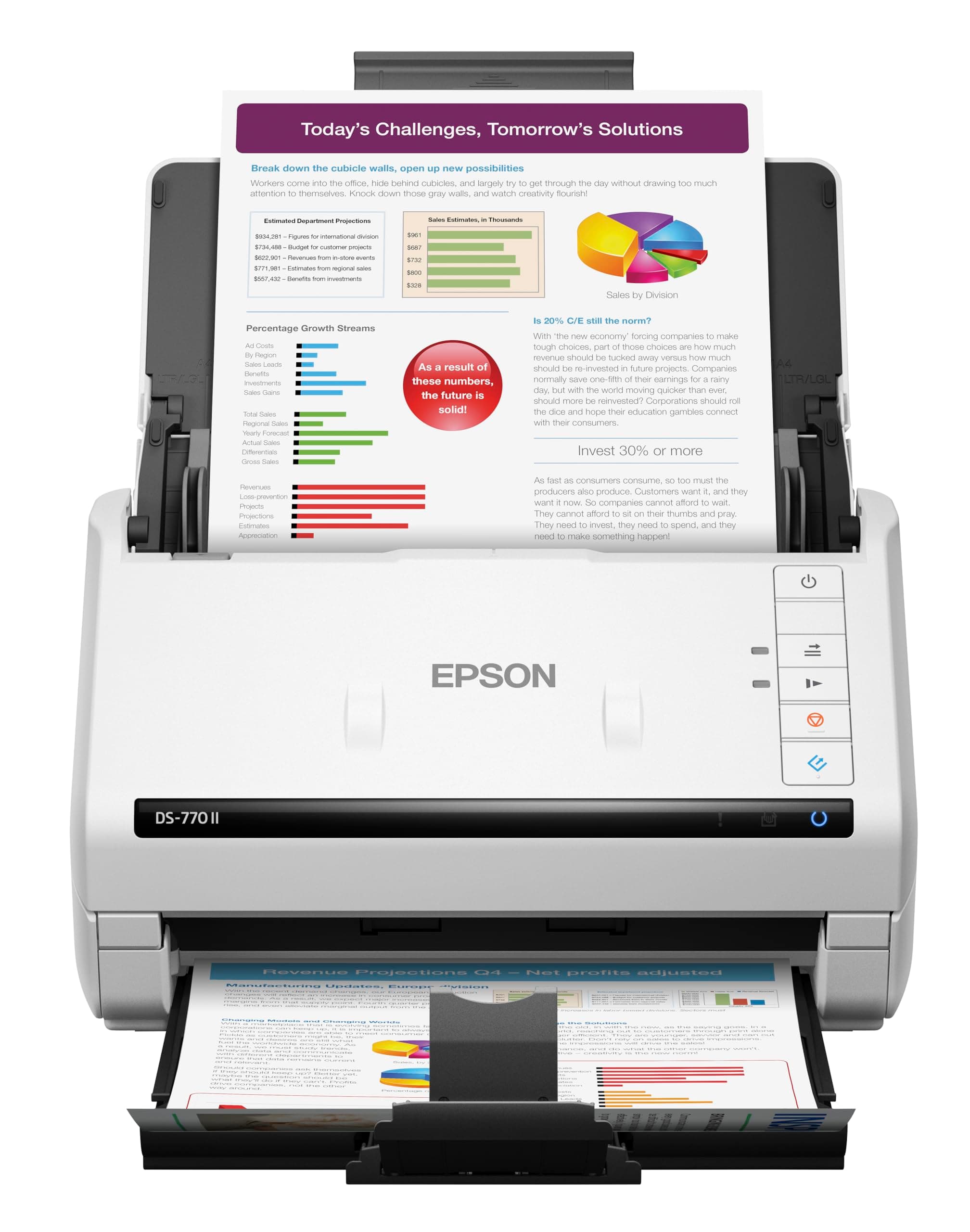 Epson DS-770 II Color Duplex Document Scanner for PC and Mac, with 100-page Auto Document Feeder (ADF), Twain and ISIS Drivers