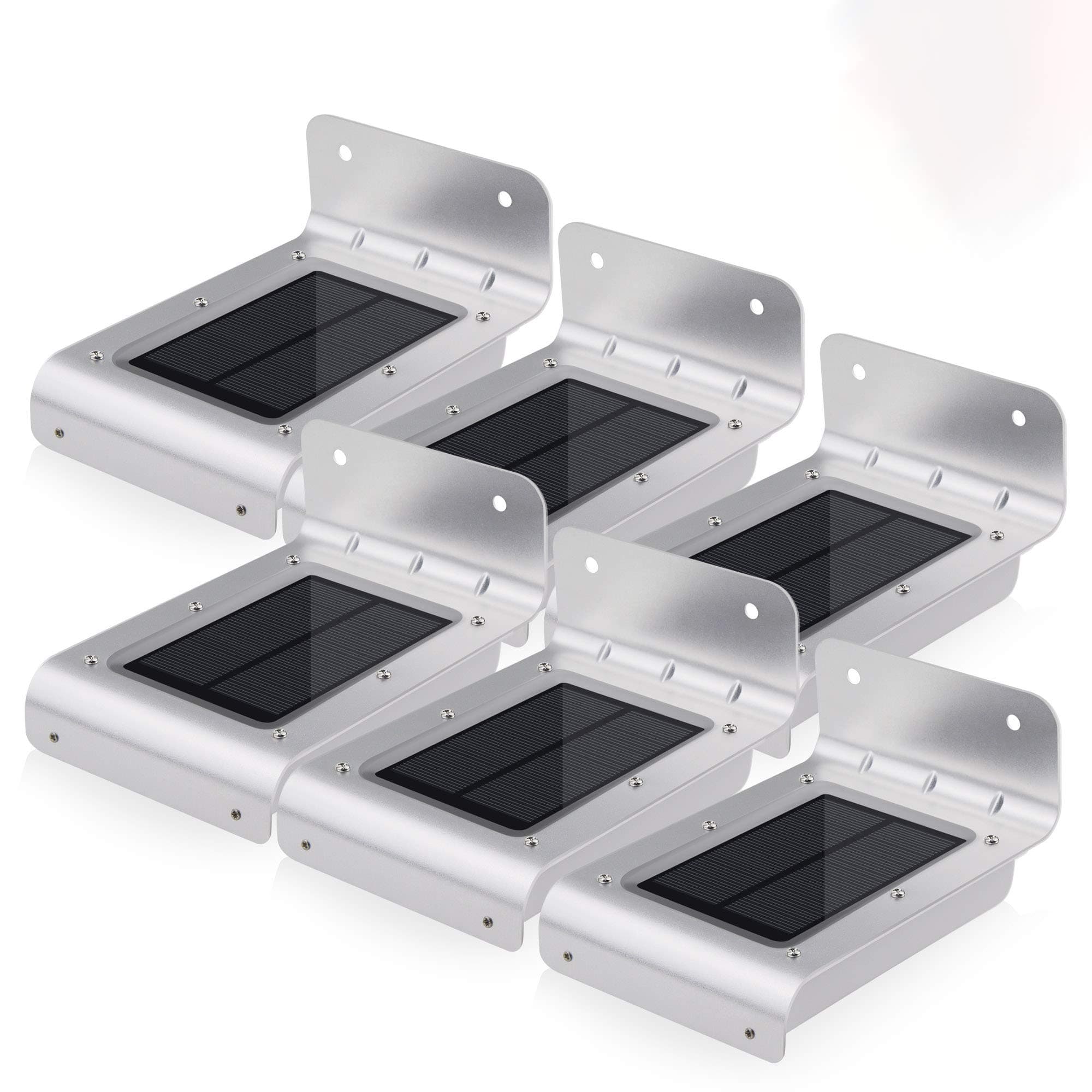 Solar Lights Outdoor, Aityvert 16 LED Motion Sensor Wall Lights Gutter Lights Waterproof Step Lights Auto On/Off, Security Lights Night Lights for Deck Patio Yard Garden Driveway 6 Packs