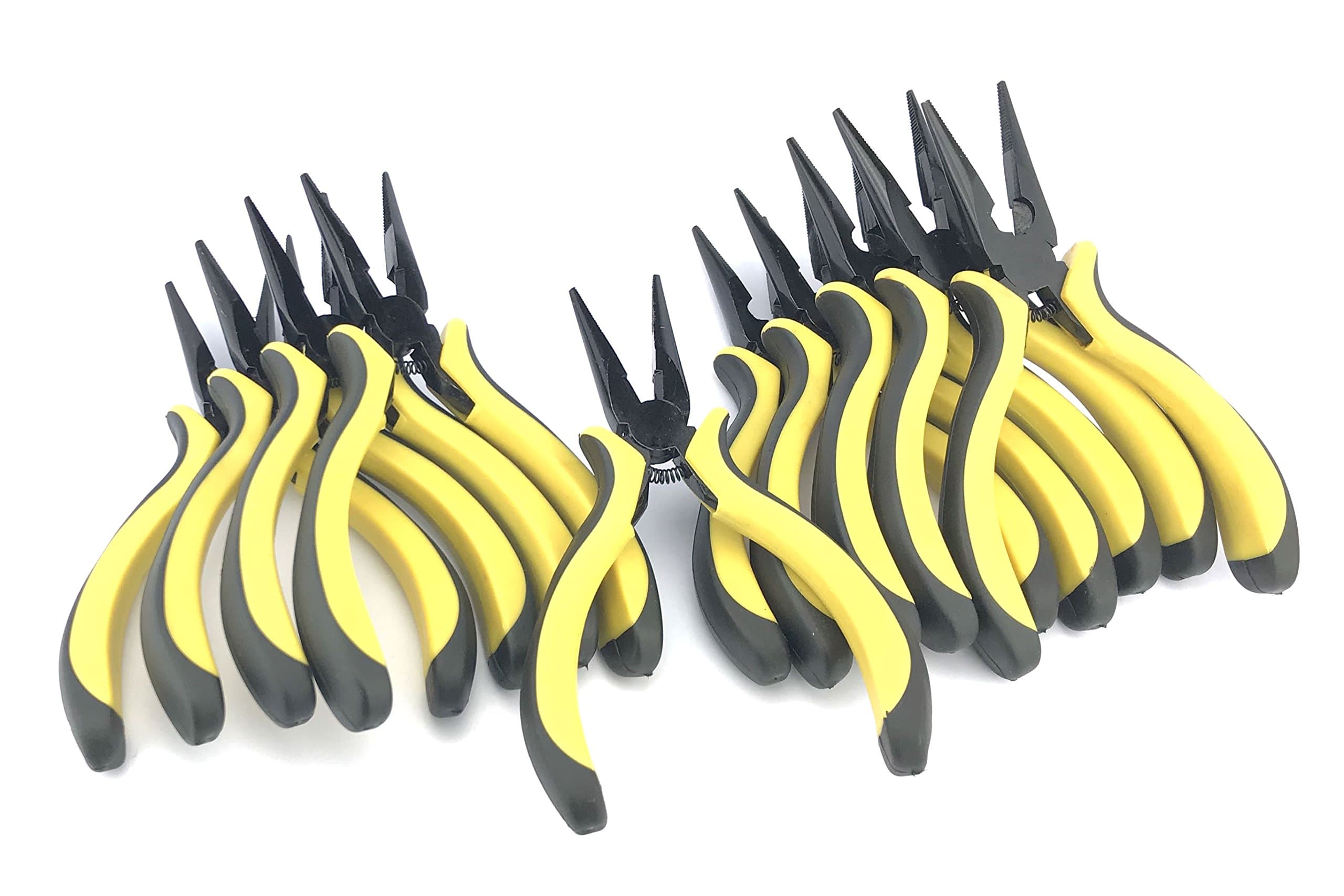 Silverhill ToolsANNBULK Contractor Long Nose Pliers Ergonomic Easy Grip Handle, includes wire cutter (10 Pack)