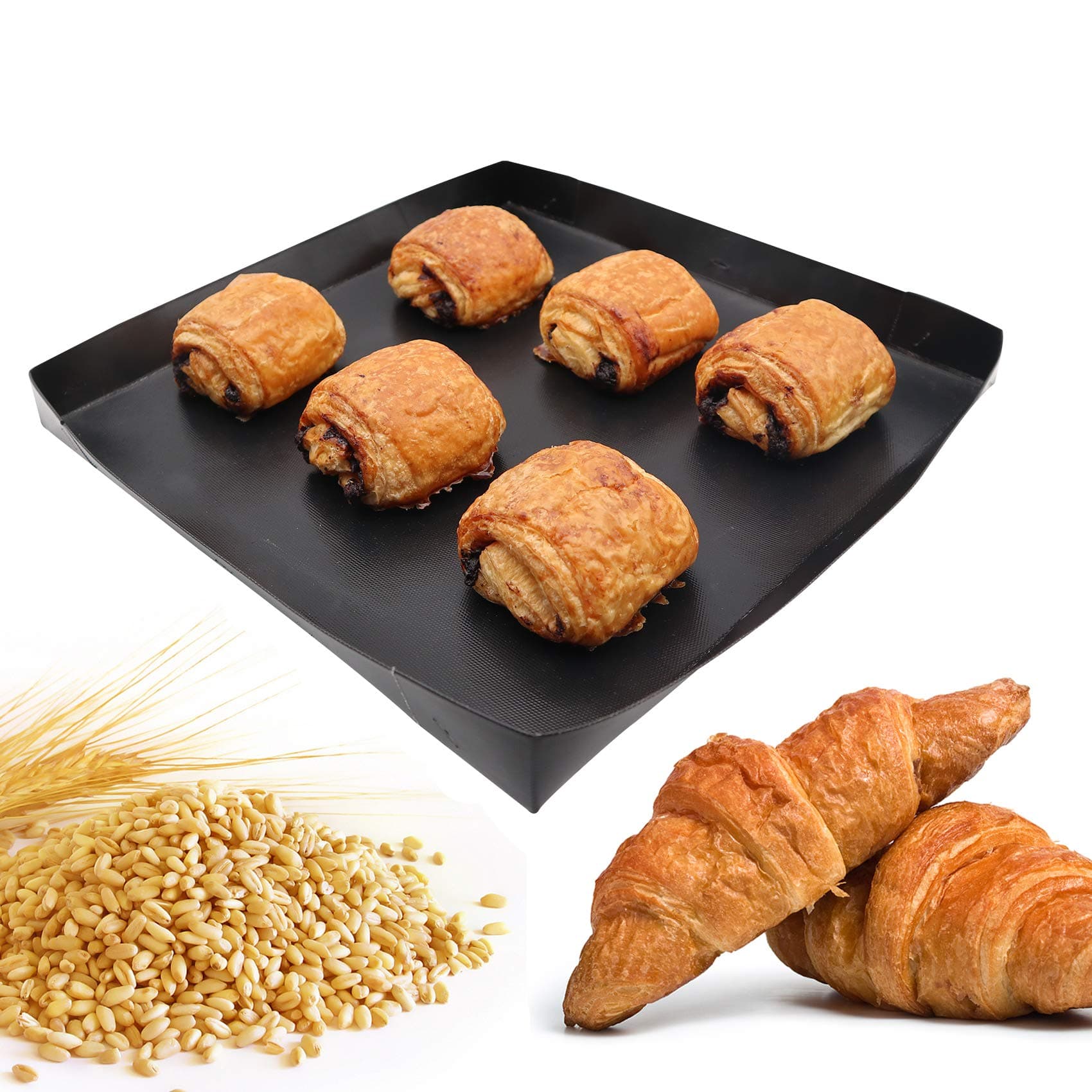 Firsmat Solid Cooking Basket, BBQ Non-Stick PTFE Toaster Baking Tray for Speed and Quick Ovens, Chips, Chicken Wings, and Bread Heating