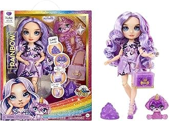 Rainbow High Fashion Doll with Slime & Pet - Violet (Purple) - 28 cm Shimmer Doll with Sparkle Slime, Magical Pet and Fashion Accessories - Kids Toy - Great for Ages 4-12 Years