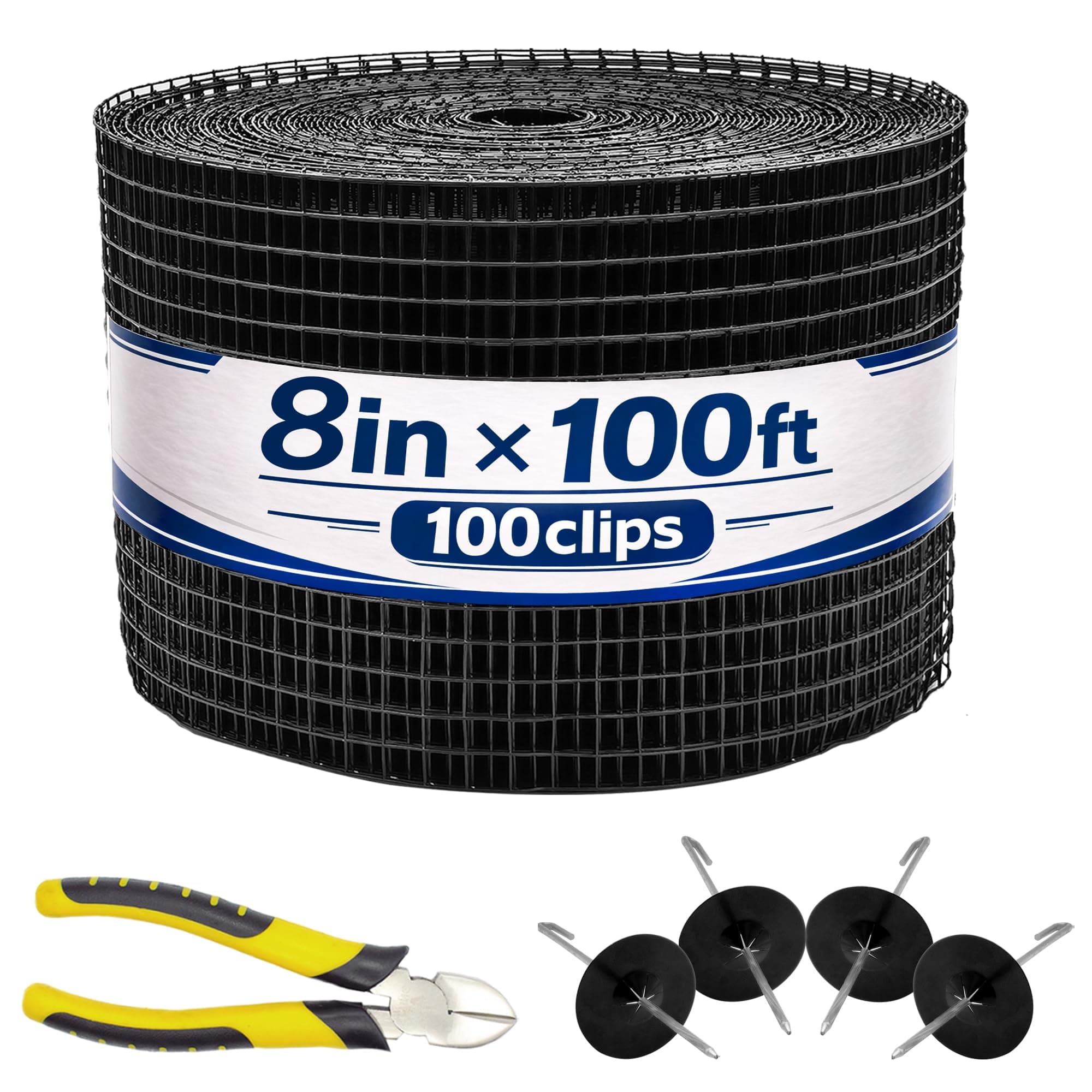 PROLEE 8 Inch X 100FT Solar Panel Bird/Critter Guard Anti-Rust with 100 Fastener Clips Rooftop Solar Panel Bird Wire Screen, Removable Without Damage