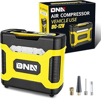 ‎DNA MOTORING TOOLS-00211 Yellow 12V DC Digital Tire Inflator Portable Air Compressor with Pressure Gauge for Cars, Bicycles, Motorcycles,Balls
