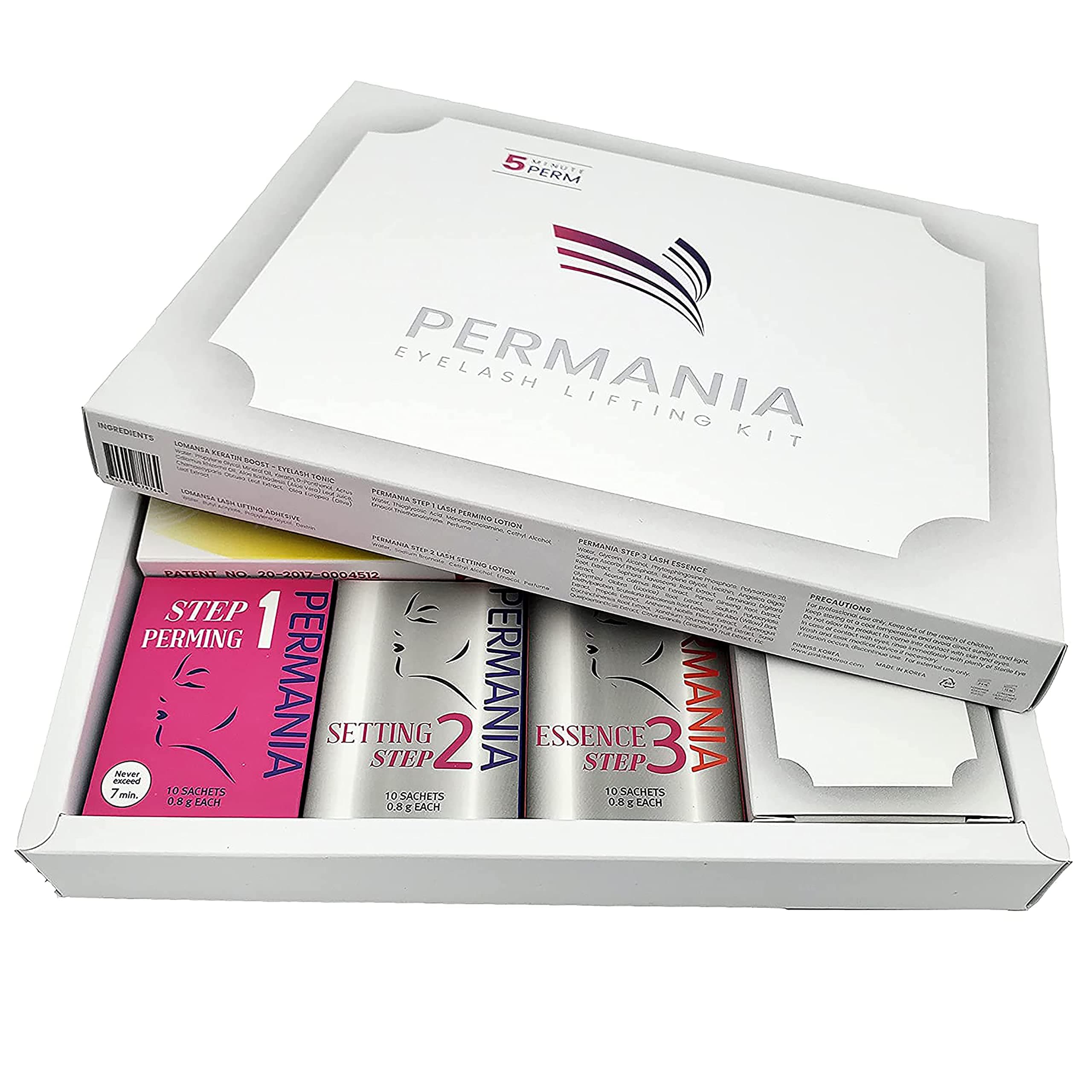 Lomansa Permania Eyelash Self Lifting Kit - 3 Step Perming, Setting, Essence, Keratin Boost, Lash Perm, Speedy Curling