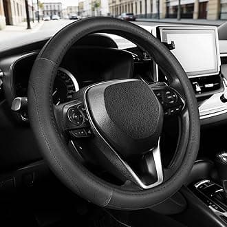 SEG Direct Car Steering Wheel Cover for Prius Civic Model 3 Model Y Camaro, Small Size 35.5-36cm, Auto Interior Accessories, Black