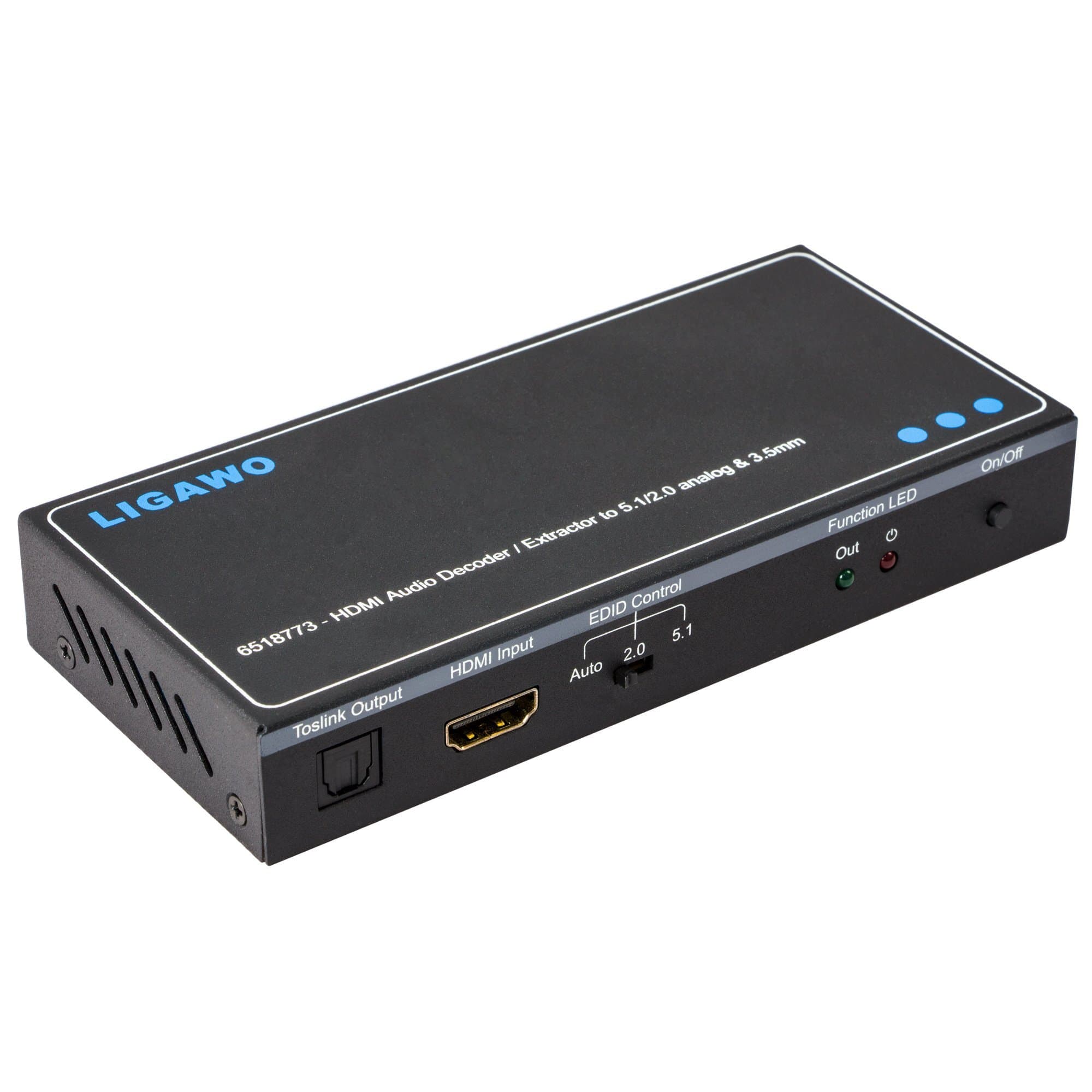 6518773 HDMI to HDMI + 5.1 DAC RCA Decoder + Toslink + Audio EDID Converter HDMI to Analogue Multi-Channel Convertor