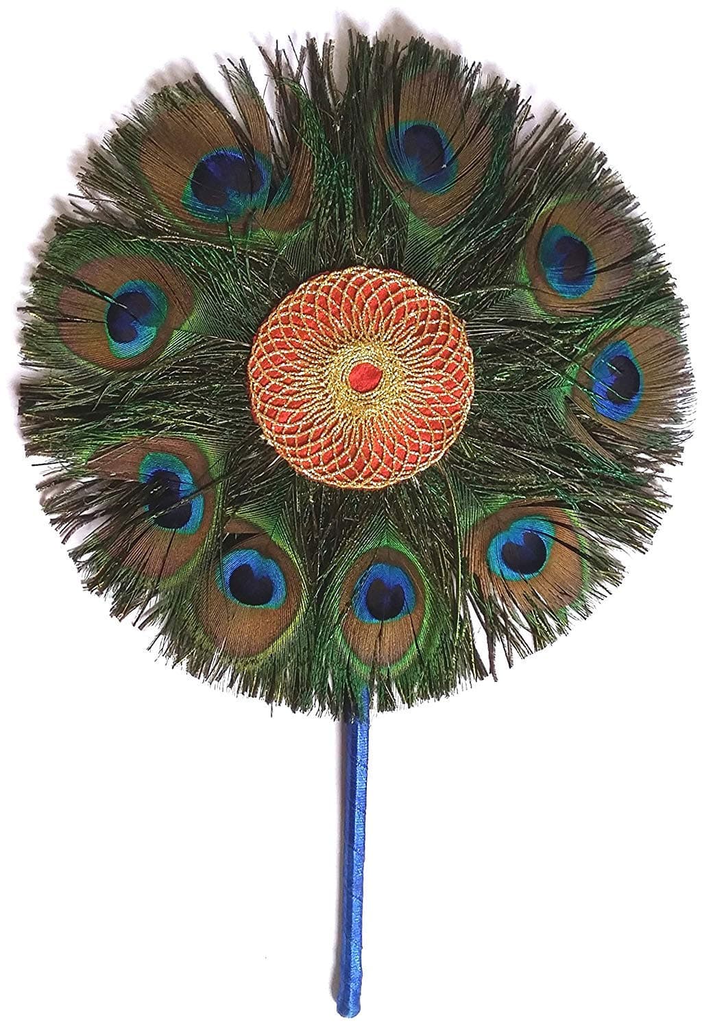 Choicepick Feather Hand Fan (Multicolour, 8 inch)