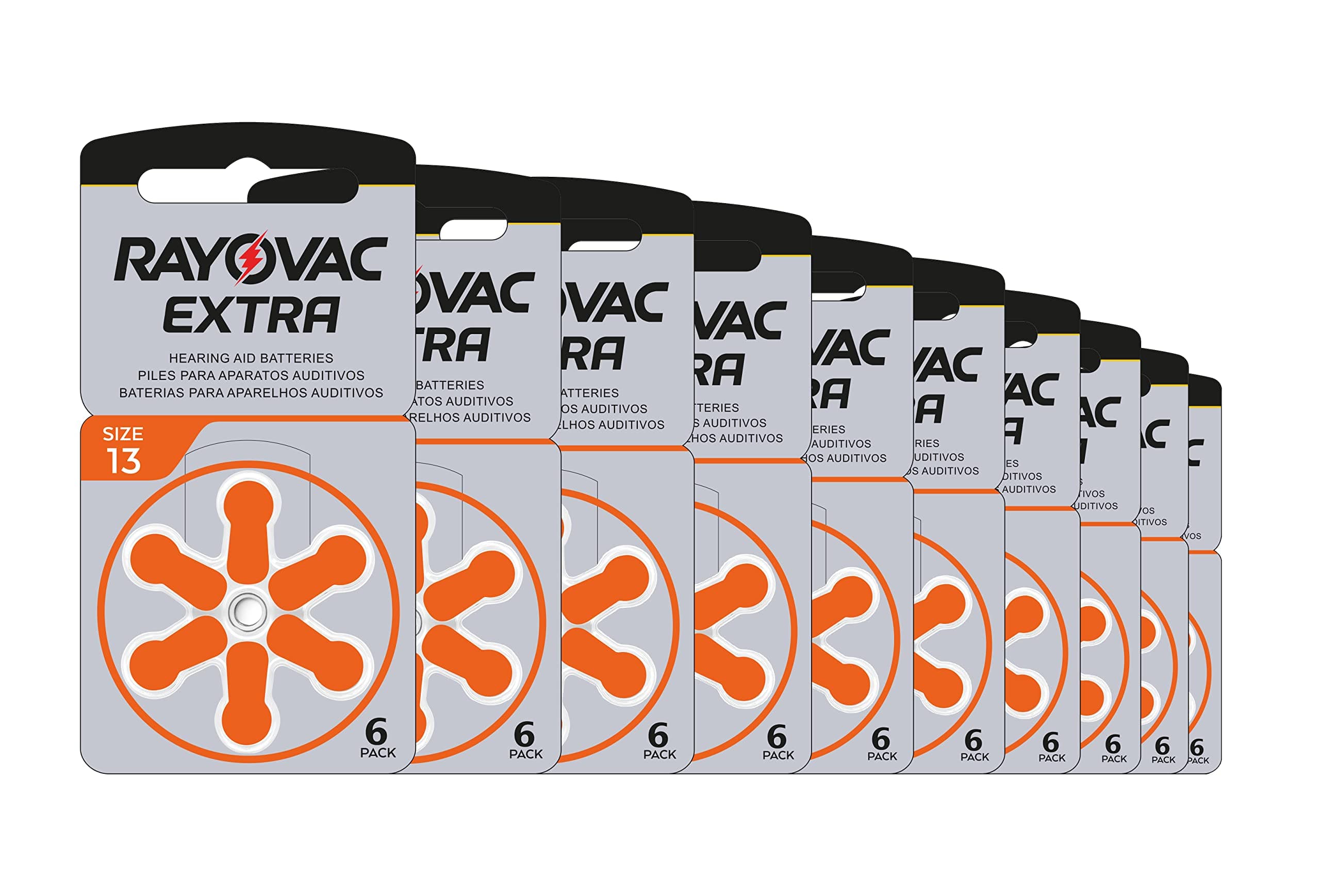 Big Box Pack Rayovac Extra Typ 13 Hörgerätebatterien Zinc Air P13 PR48 ZL2, 60 Pieces
