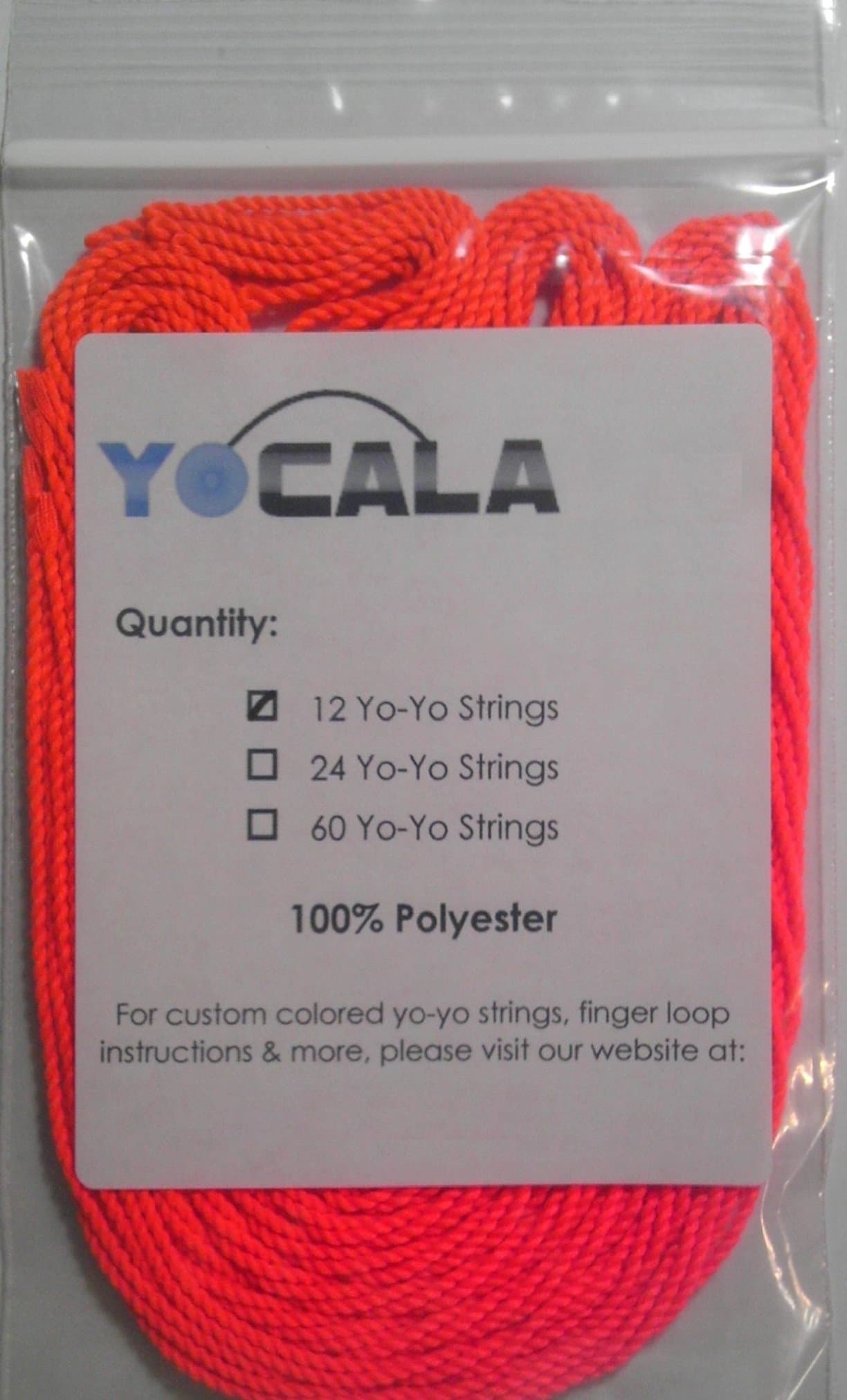 12 (10 + 2 Bonus) Premium Neon Orange Yo-Yo Strings - 100% Polyester