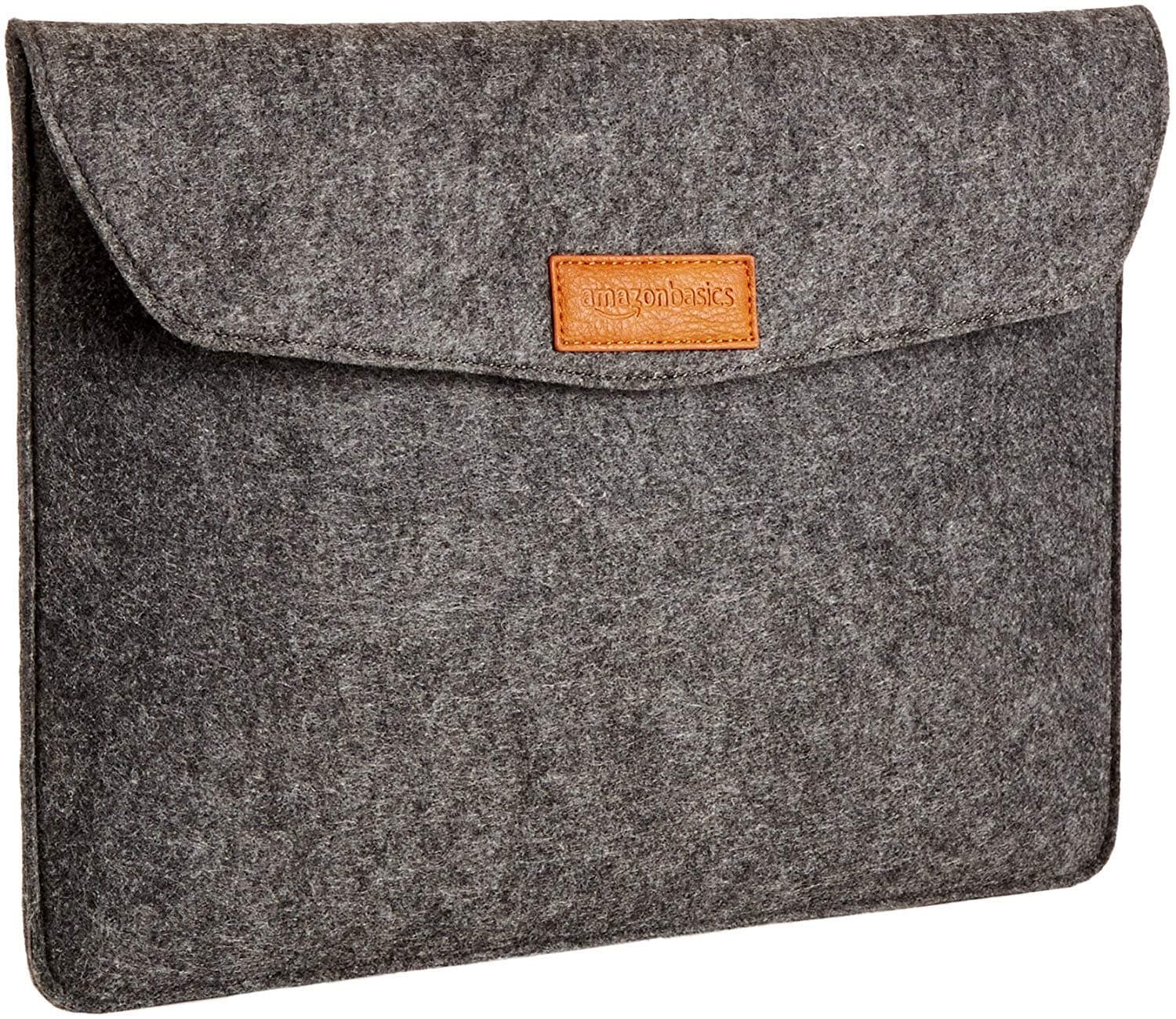 Amazon Basics 13 Inch Felt MacBook Laptop Sleeve Case - Charcoal
