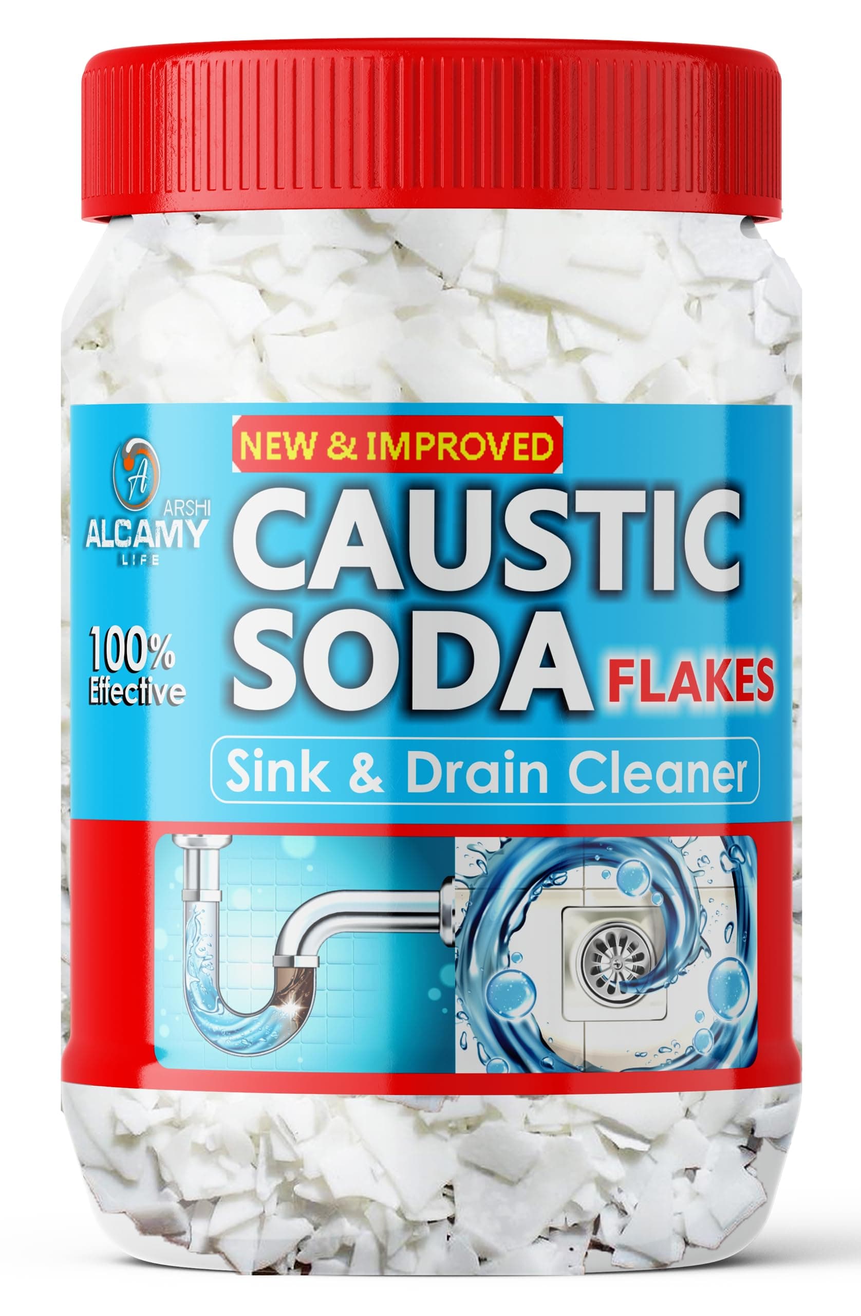 AAAL Caustic Soda Flakes 420 GM | For Soap Making, Drain Cleaning, Chimney Cleaner & Drain Cleaner | Soap Making Flakes | 420 GM