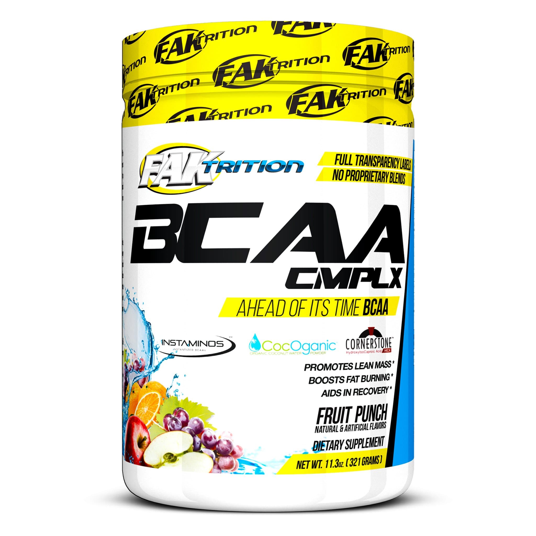 BCAA Complex Fruit Punch - Instaminos - Cocoganic - Cornerstone - Fat Burning - Organic - Recovery - Promotes Lean Mass - 321 Grams - Faktrition - Made in The USA