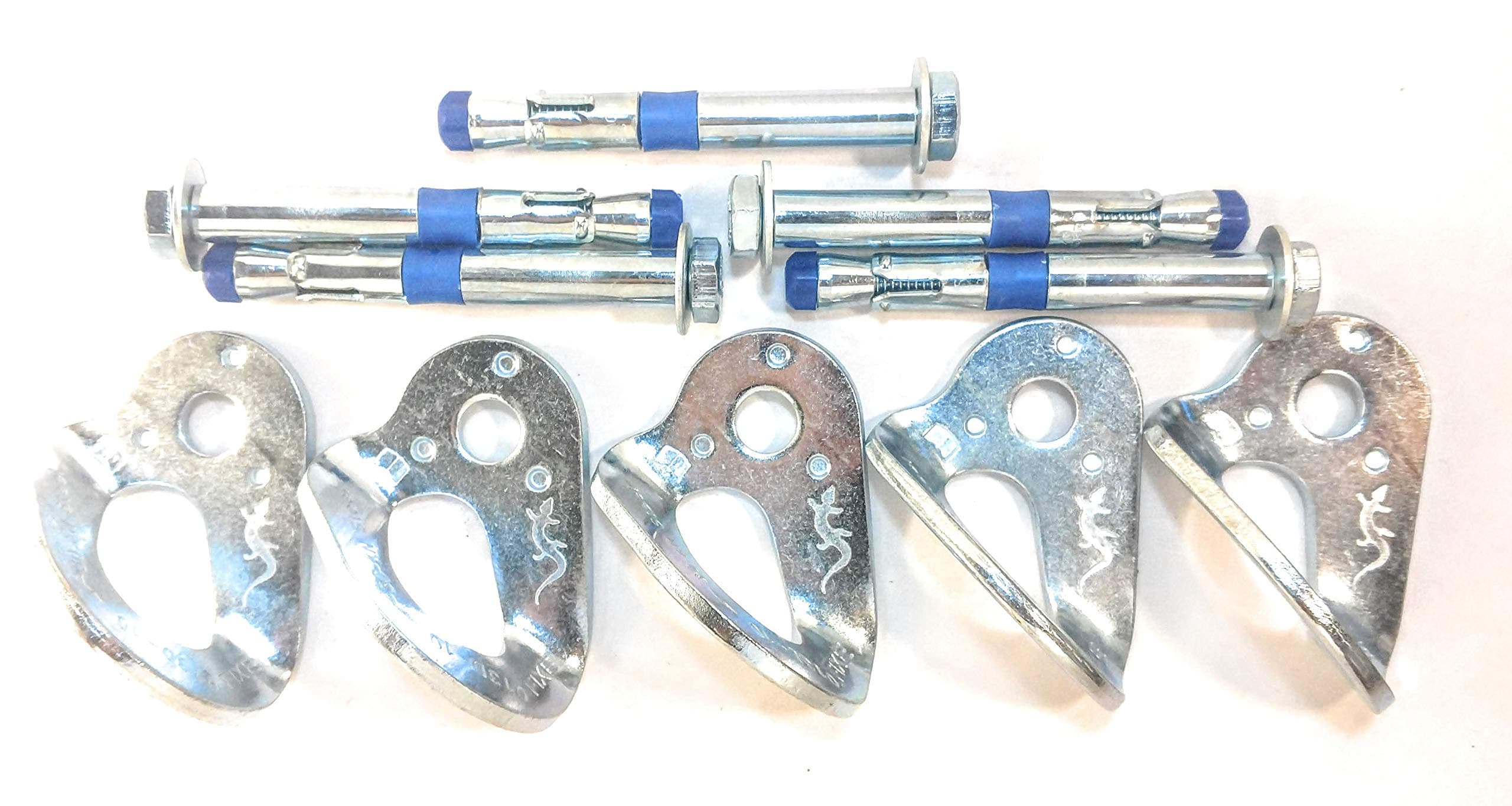 Fixe Plated Steel 3/8" Bolt Hanger & Powers 5 Piece Bolt - 3" Combo - 5 Pack