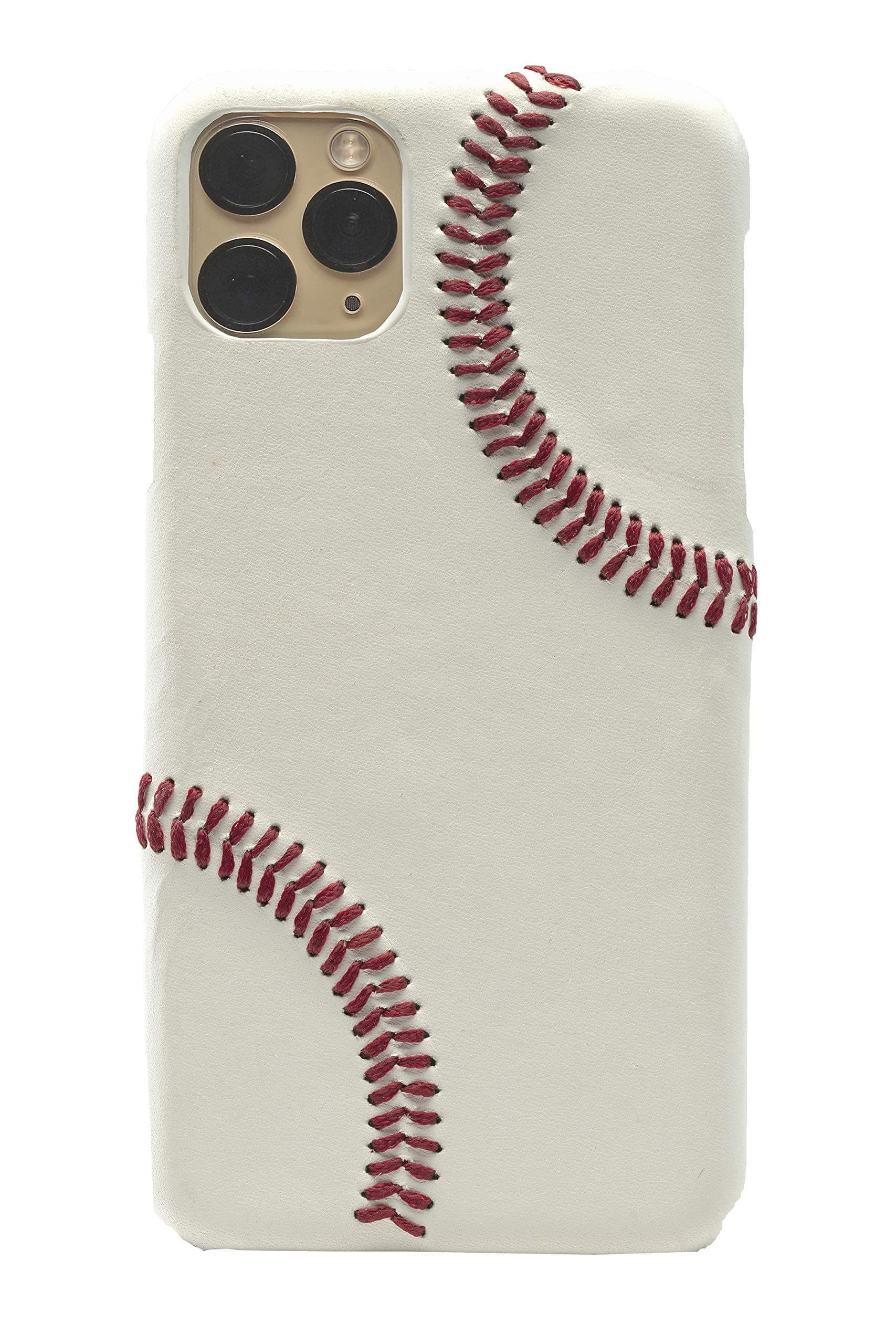 mcmadley Baseball Phone Case for iPhone 11 Pro - Made with Professional Baseball Leather and Raised Red Hand Stitching, Thin Case, Protective Grip, Authentic Leather Cover (iPhone 11 Pro)