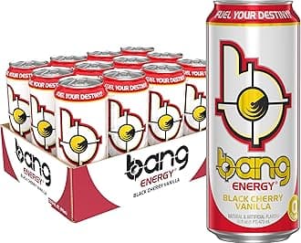 Energy Black Cherry Vanilla, Sugar-Free Energy Drink, 16-Ounce | Pack of 12