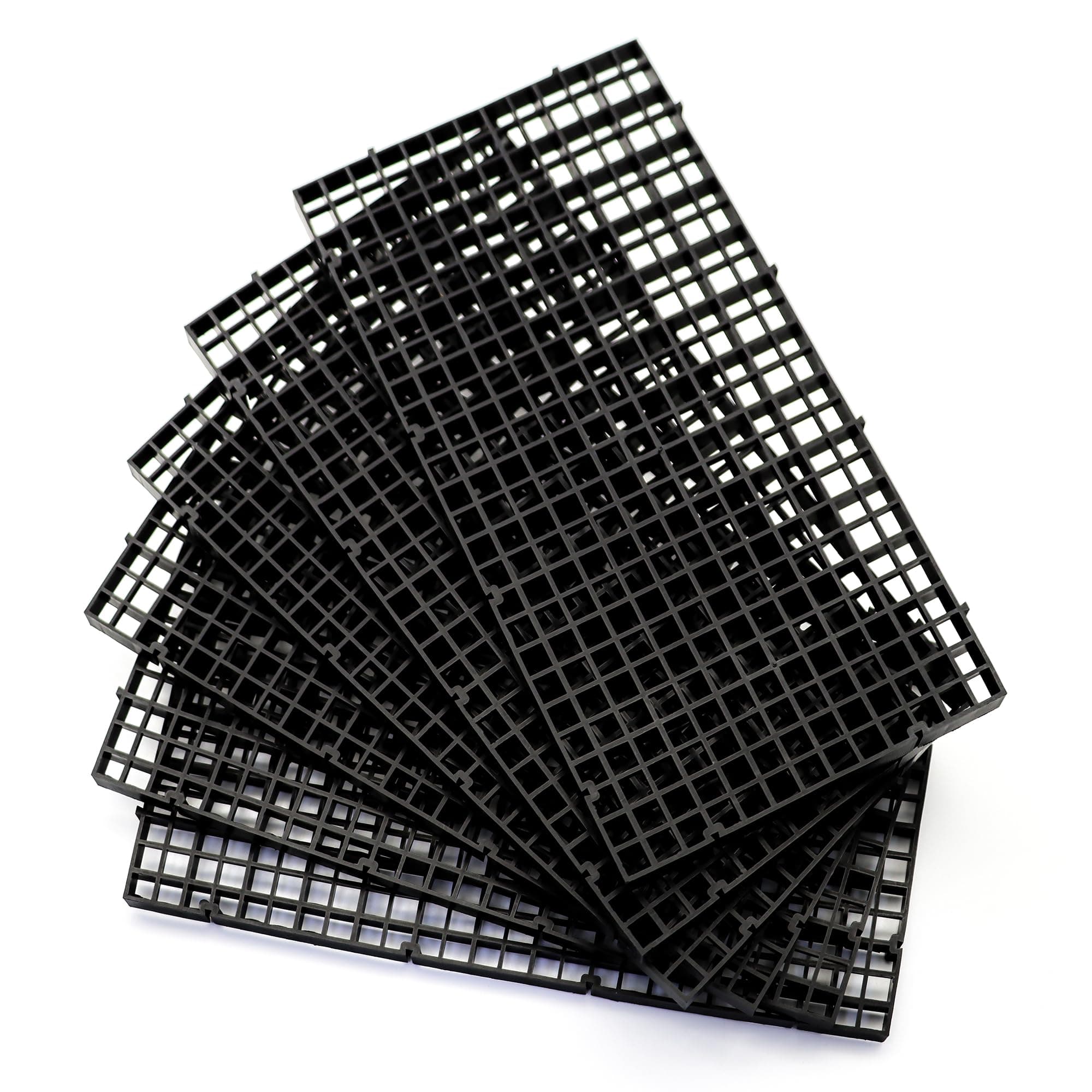ALEGI Aquarium Fish Tank Divider Plastic Egg Crate Aquarium Filter Bottom Tray Plastic Grid (S 6pcs Black)