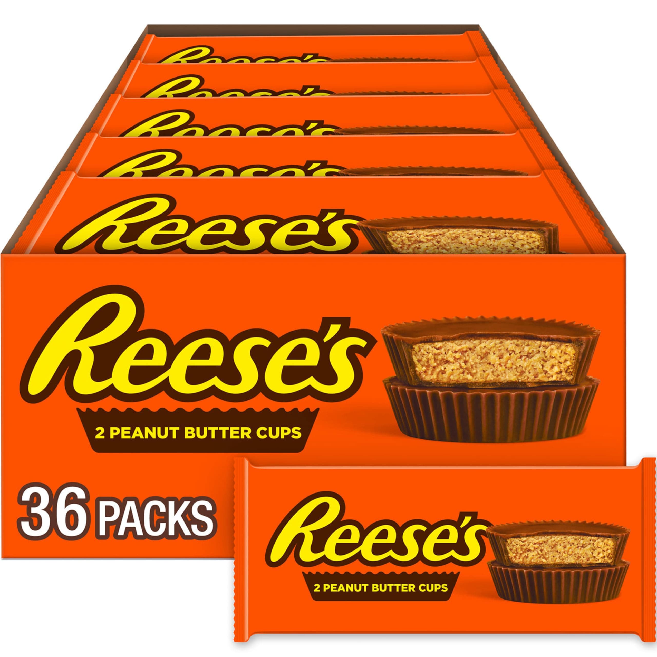 Reese's Peanut Butter Cups Candy, Chocolate 1.5 oz Packages (Pack of 36)