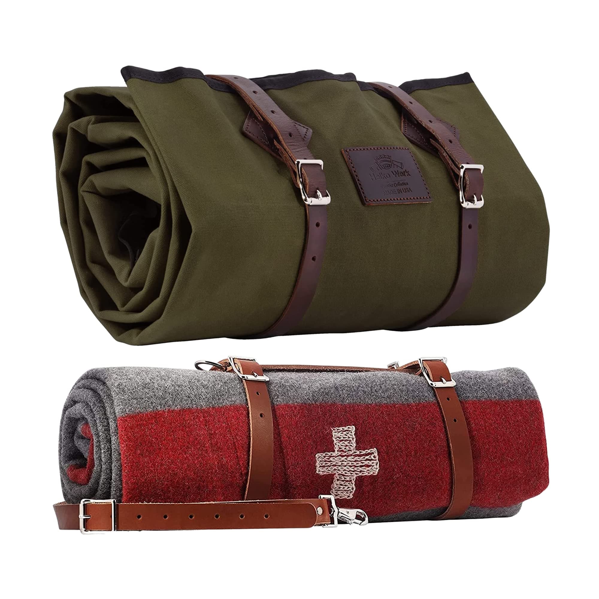 Waxed Canvas Bedroll & Swiss Army Blanket Bundle