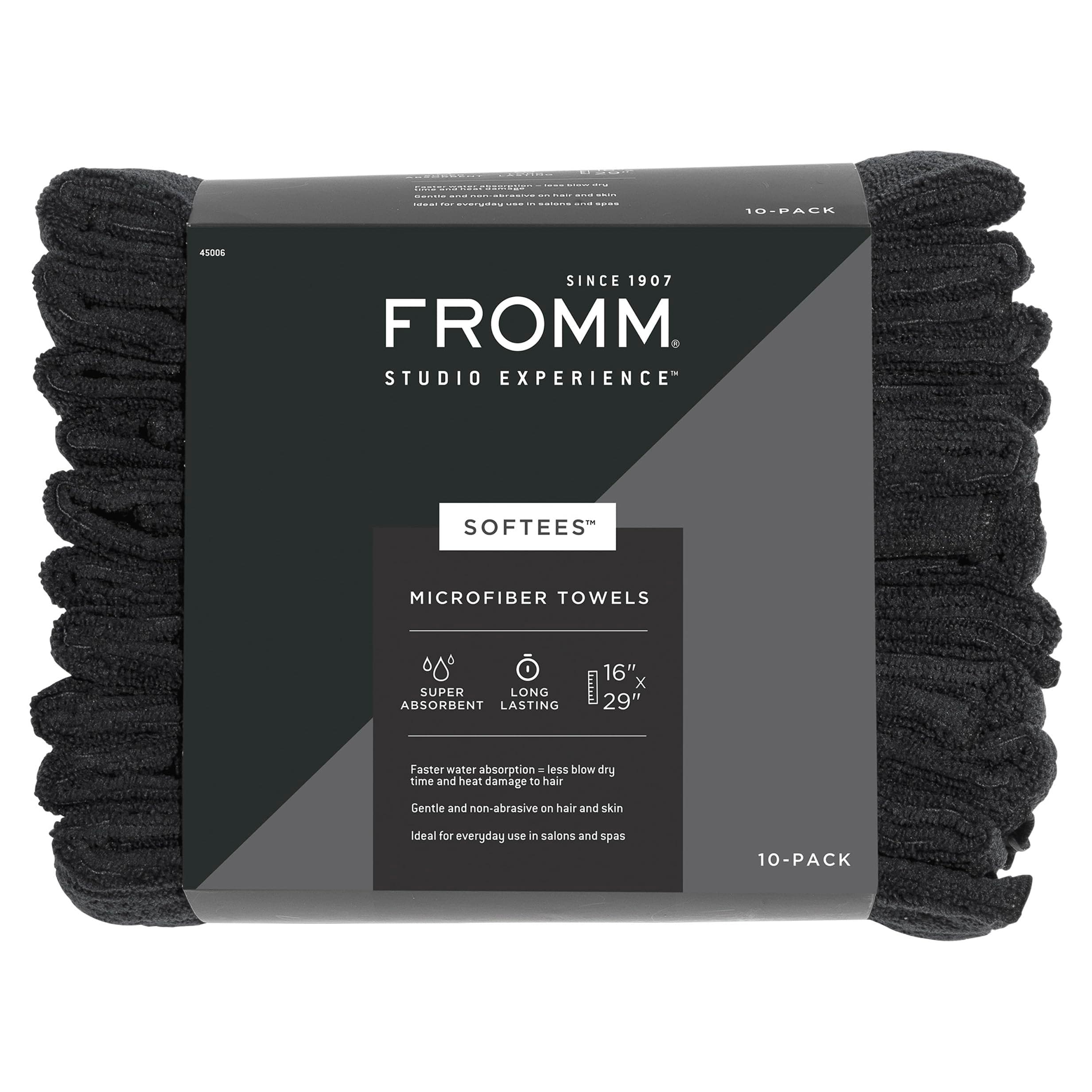 Fromm Softees Microfiber Towels, Navy, 16 x 29 Inch, 45006, Pack of 10