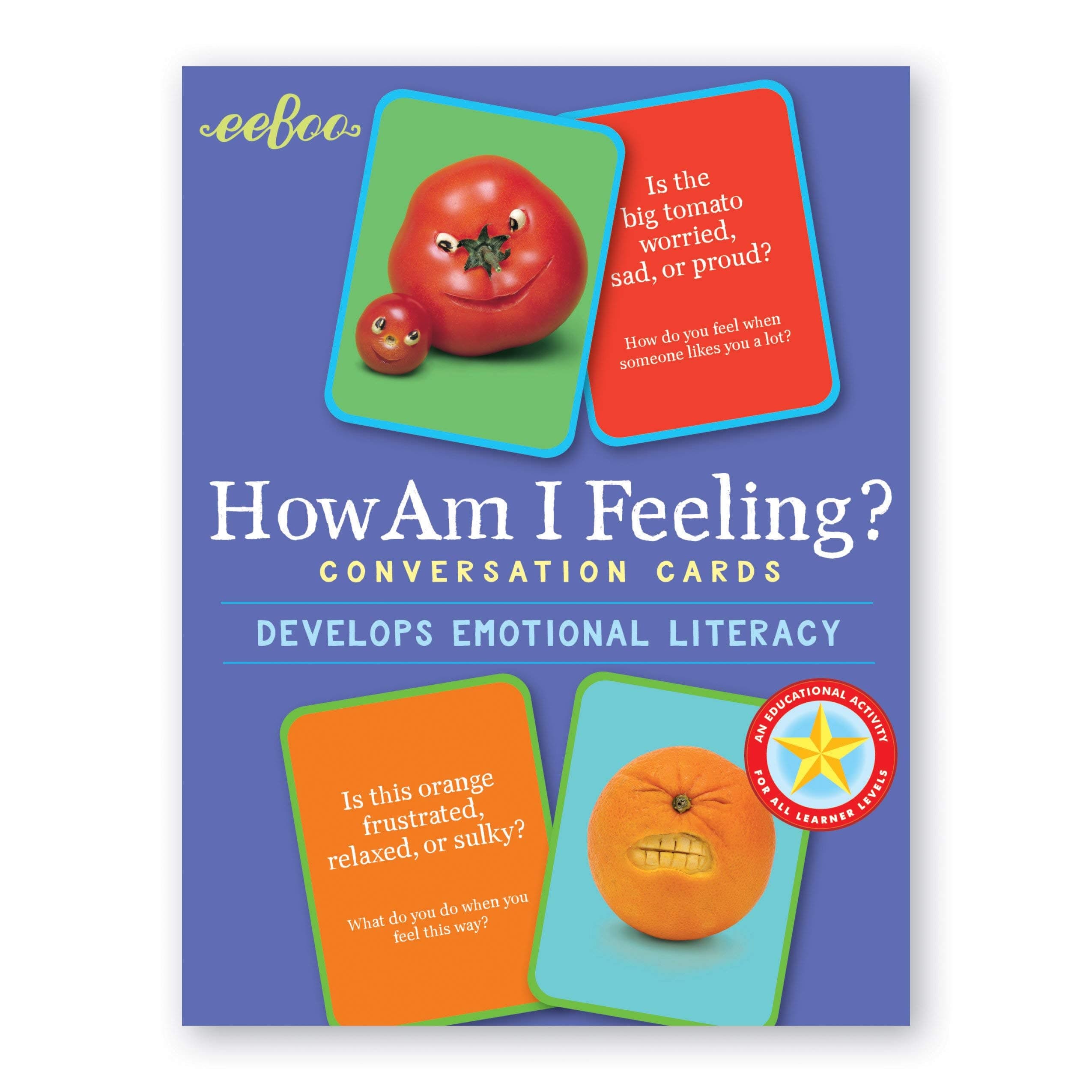 eeBoo: How am I Feeling - 48 Conversation Flashcards, Develops Empathy Through Curious Illustrations of Facial Expressions, Develop Social and Emotional Intelligence, for Ages 3 and up