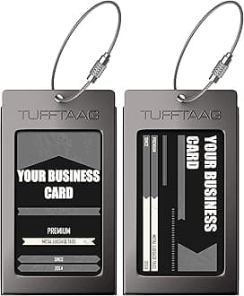 TUFFTAAG Durable Business Card Holder in Multiple Color Options, Perfect for Suitcases, Backpacks and Hand Luggage, Easy Identification, Secure & Stylish