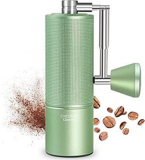Manual Coffee Grinder Chestnut C3 ESP Pro, All-Metal Coffee Grinder, Folding Handle, Stainless Steel S2C Conical Burr, Adjustable Grind Setting -Green