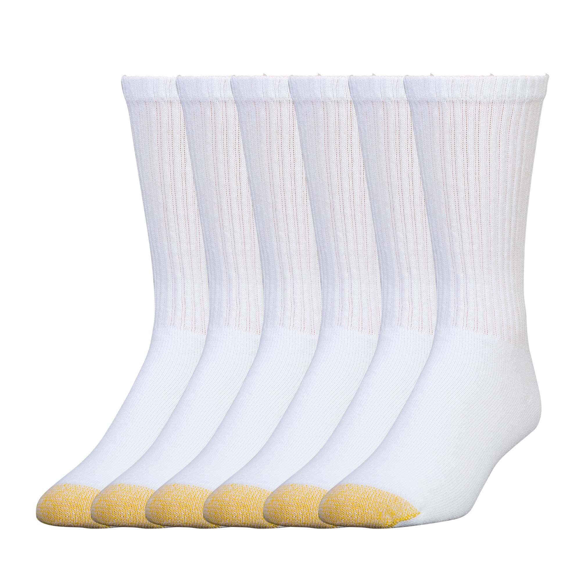GOLDTOE Men's 656S Cotton Crew Athletic Socks (Multipack)