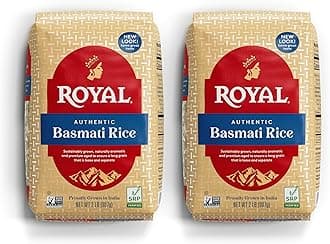 Naturally Aged Authentic Long Grain Indian White Basmati Rice, 2 lb (Pack of 2)