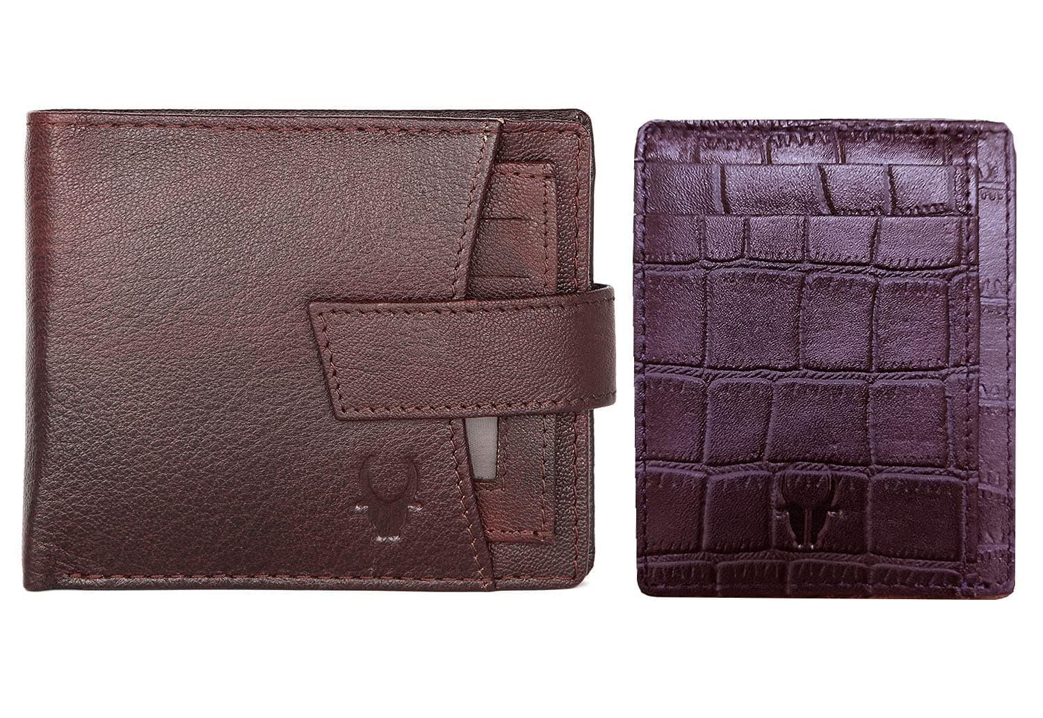 WildHornLeather Men Wallet(Maroon Croco)