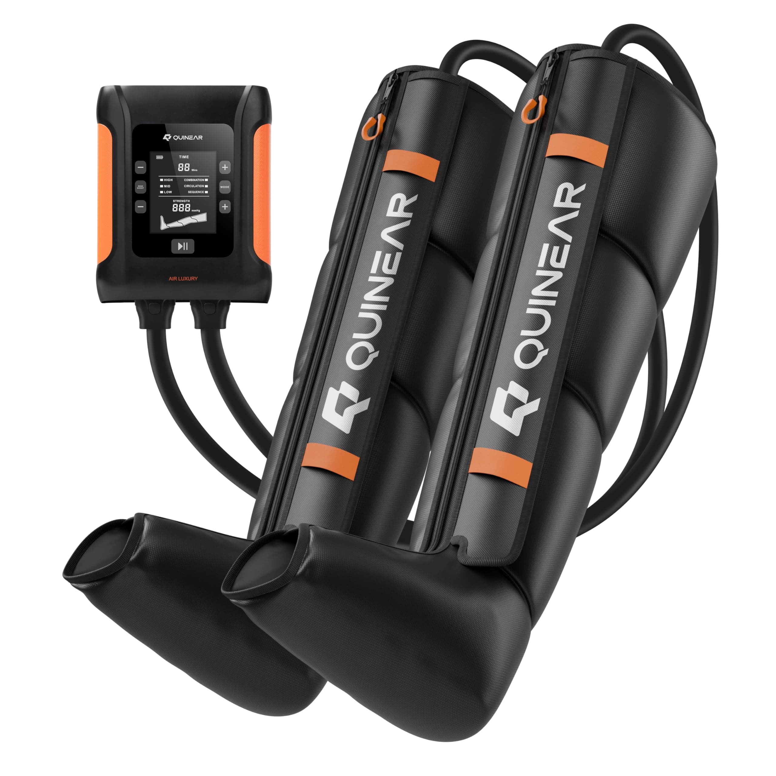 - QUINEAR Professional Leg Recovery System, Cordless Air Compression Boots with Sequential Compression, Leg and Foot Massager, Fast Recovery Therapy for Athletes, FSA-HSA Eligible (Medium)