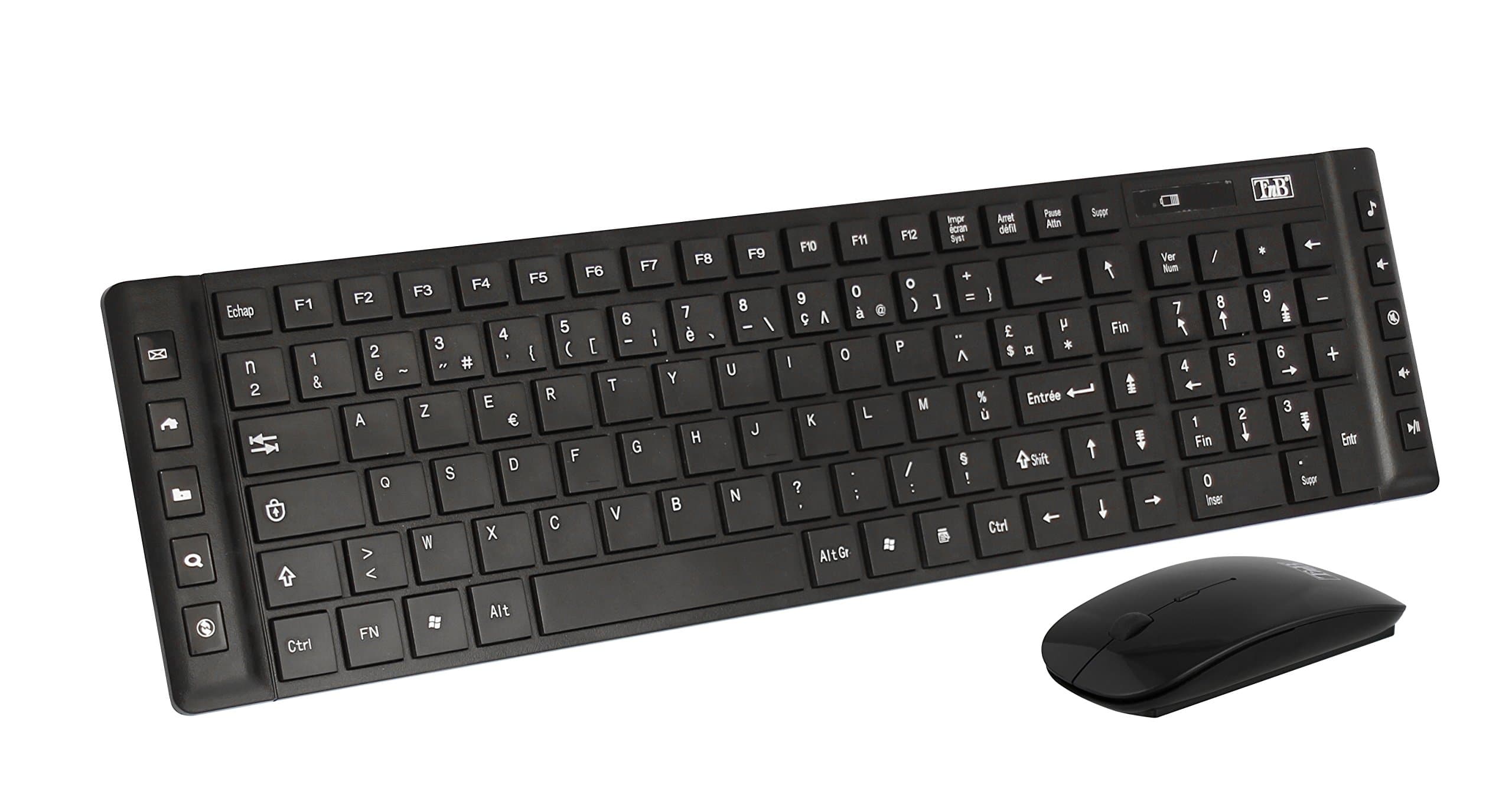 T'nB KBSCBK Streamline Kit including USB Wireless Keyboard with Wireless Mouse 1,000 dpi Black [French Keyboard Layout]