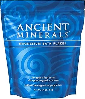 Ancient Minerals Magnesium Bath Flakes - Bathing Alternative to Epsom Salt - Soak in Natural Salts - High-Absorption Efficiency for Relaxation, Wellness & Muscle Relief (4 .4 lb)