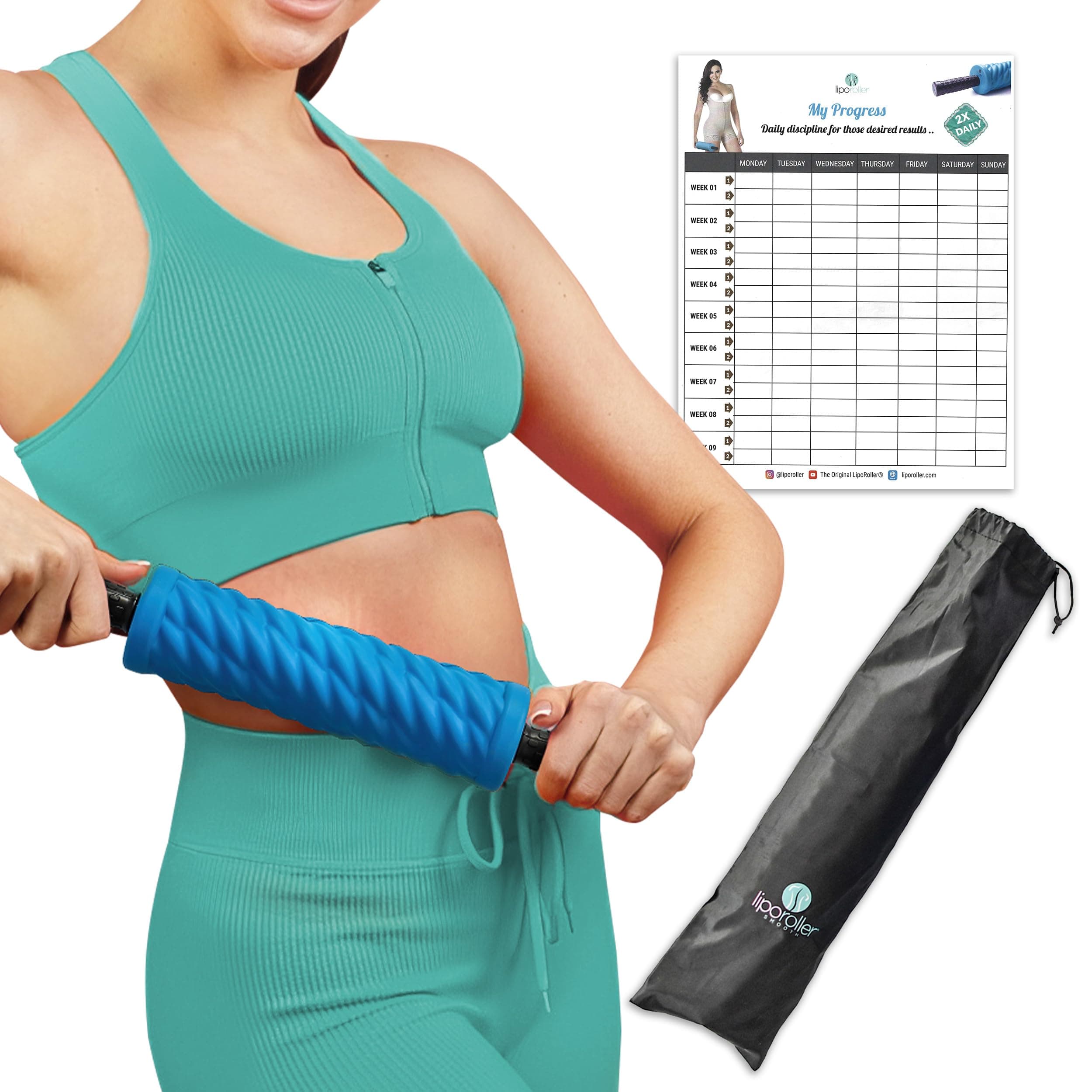Muscle Roller Stick - Foam Roller for Back, Leg, Abdomen & Post-Op Recovery - Quality EVA Material - Ridges & Grooves for Lymphatic Drainage & Scar Tissue Reduction