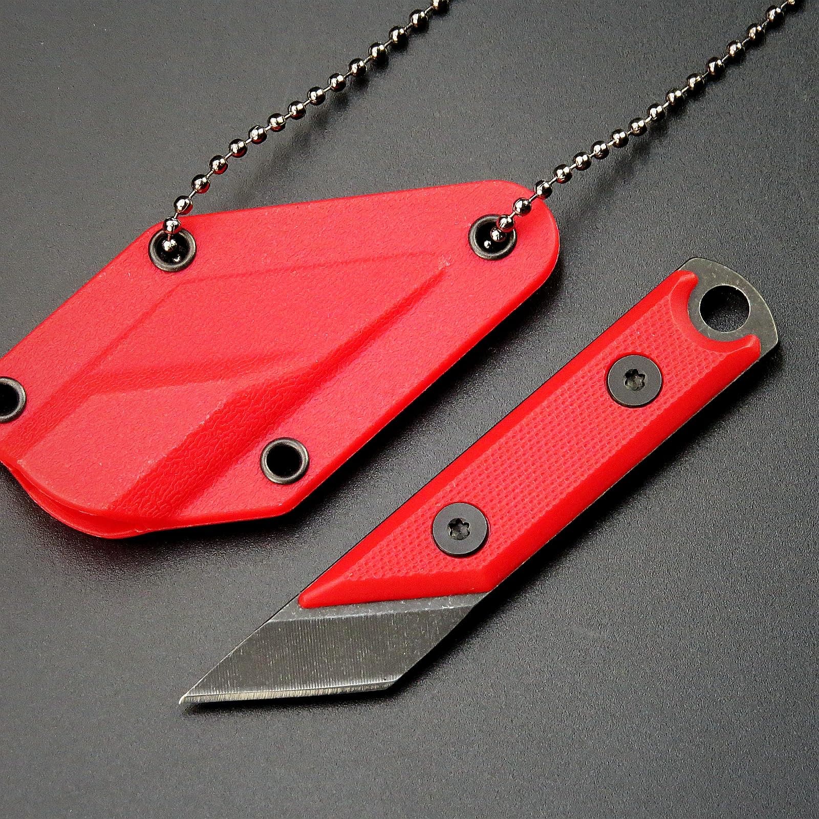 C1146 Fixed Blade Knife,440C Blade G10 Handle EDC Tool Knife for Outdoor, Camping, Hiking, Fishing with kydex Sheath (Red)