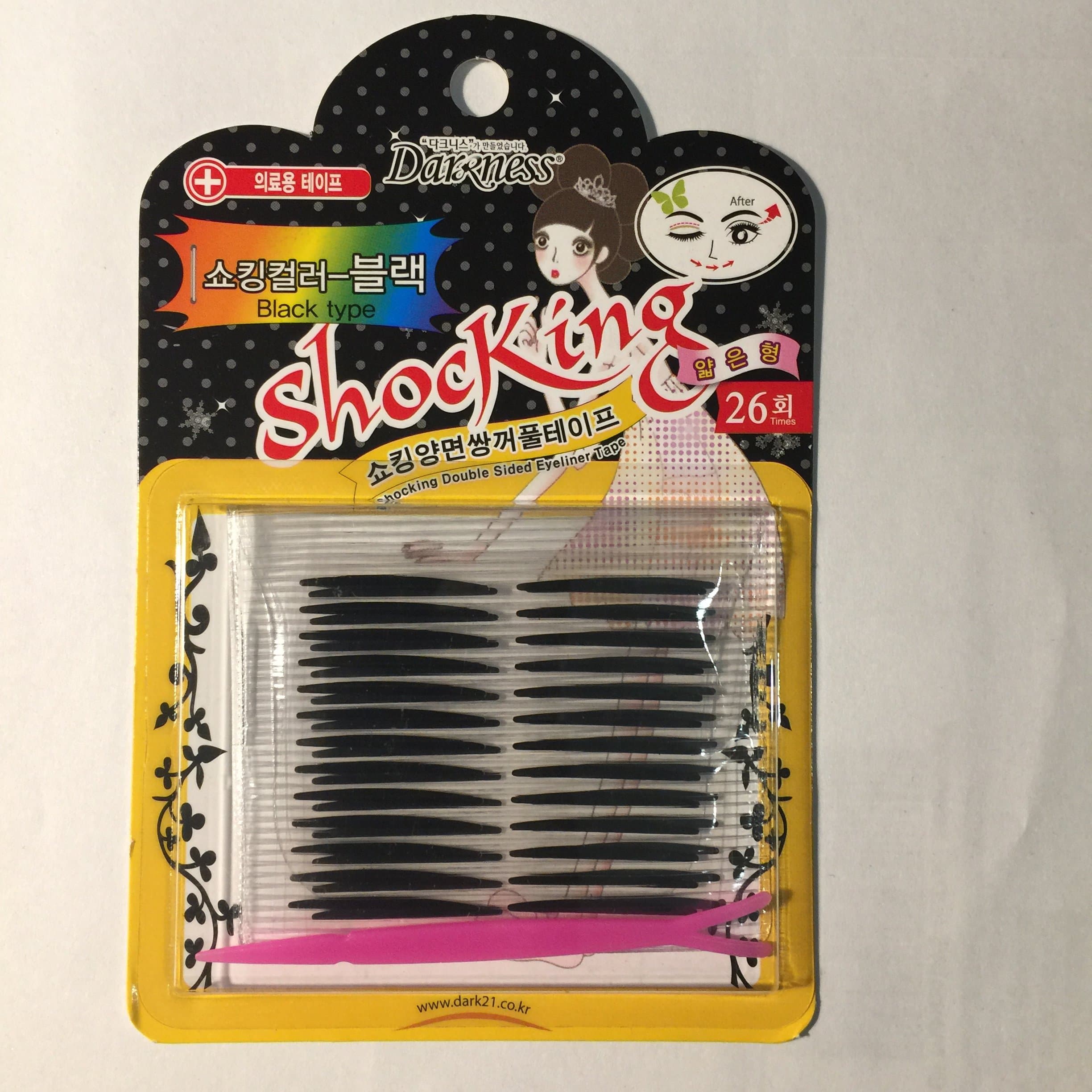 Darkness SHOCKING BLACK Double Sided Eyeliner Tape (THIN TYPE: 26 Pairs)