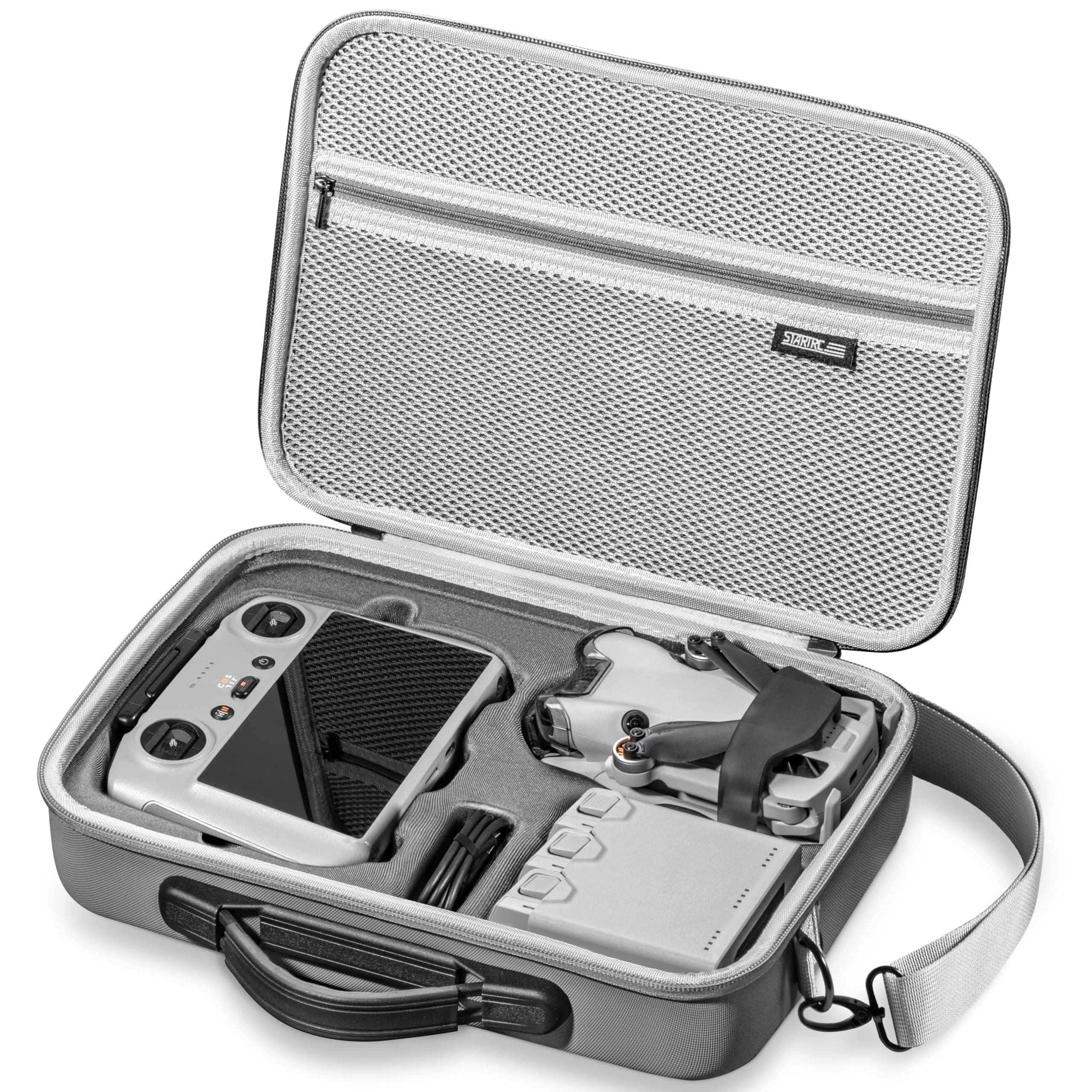 Carrying Case for DJI Mini 4 Pro Accessories, Portable Travel Bag for DJI Mini 4 Pro Fly More Combo - Drone Shoulder Bag, Gray, Suitcase Set