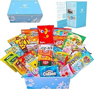 Sakura Box Japanese Candy & Snacks Okashi Share Pack Premium Okashi & Dagashi Food Ocha Drink