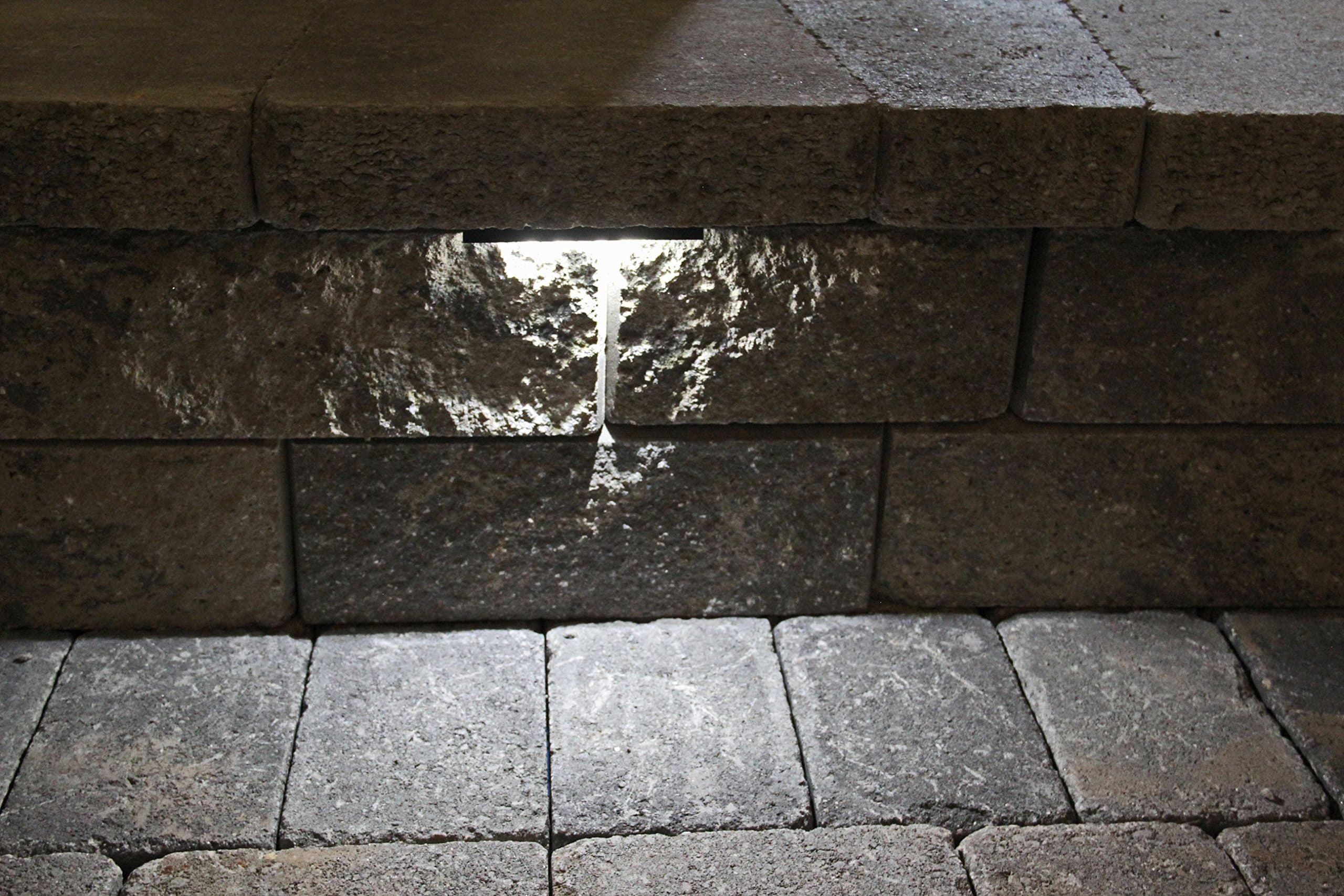 Wall Eye II - 12 volt COOL (4000 K) 2 watt CMD Flat LED - Low-Voltage Landscape Light for Retaining Wall, Column & Stair Night Time Safety Illumination - Brushed Stainless Housing