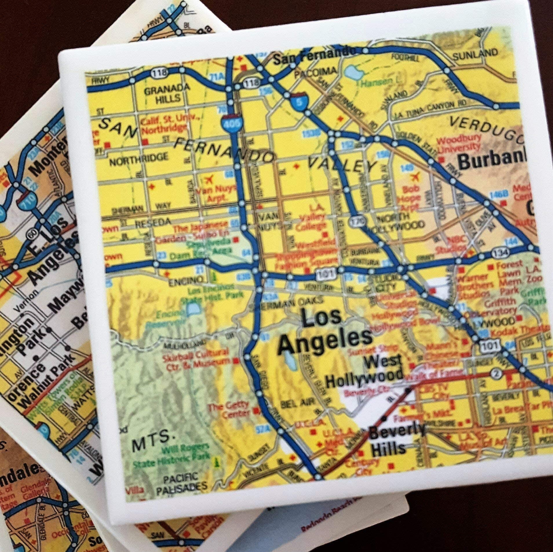 Los Angeles Road Map Coasters