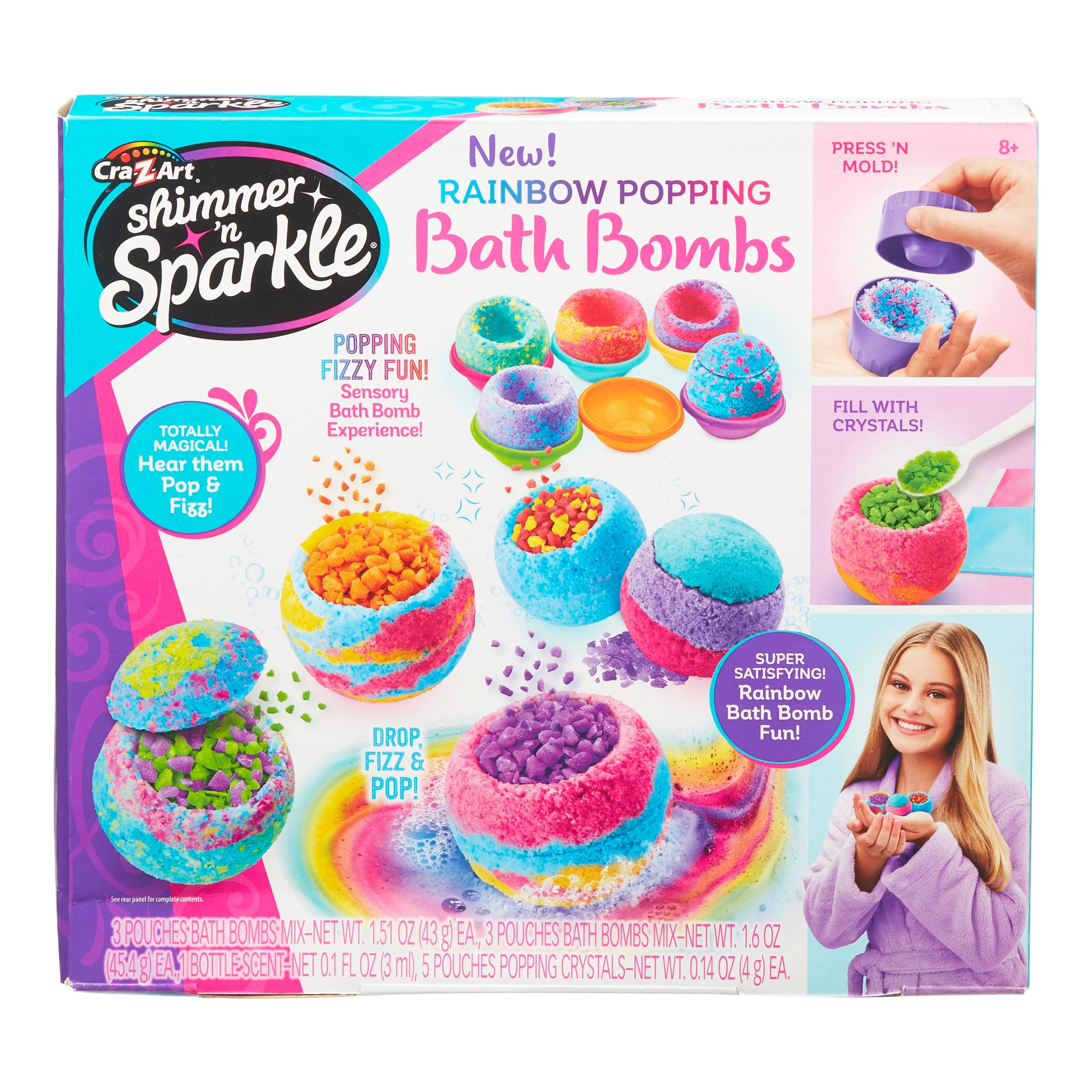 Cra-Z-Art Shimmer N Sparkle Rainbow Popping Bath Bombs