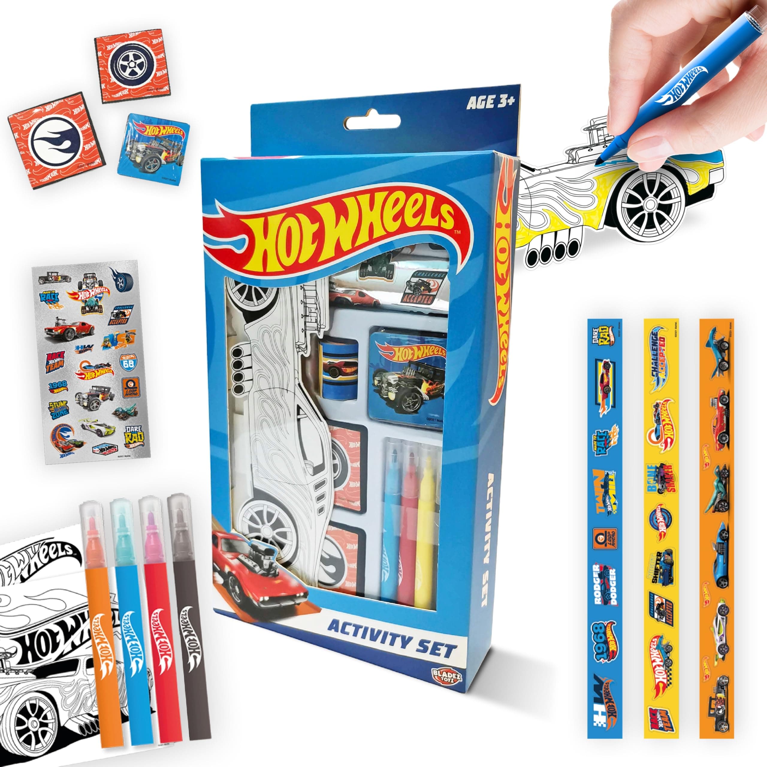 Hot Wheels Activity Set, Arts and Crafts, Licensed Stationary Set with pens and Stickers, 150+ Pieces, Creative Maker Kitz Toyz