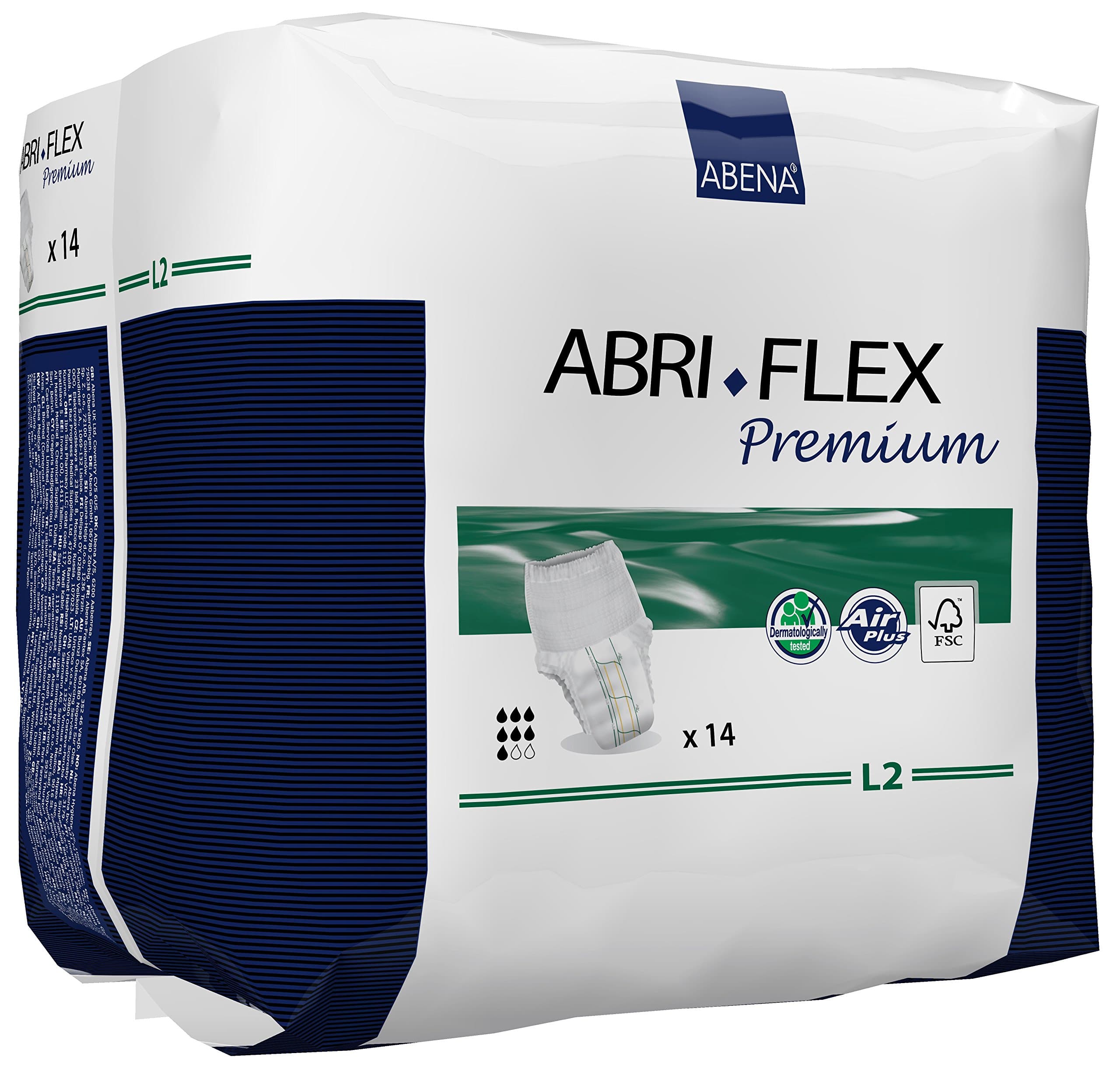 Abena Abri-Flex Premium Protective Underwear, Level 2, (Small To Extra Large Sizes) Large, 14 Count