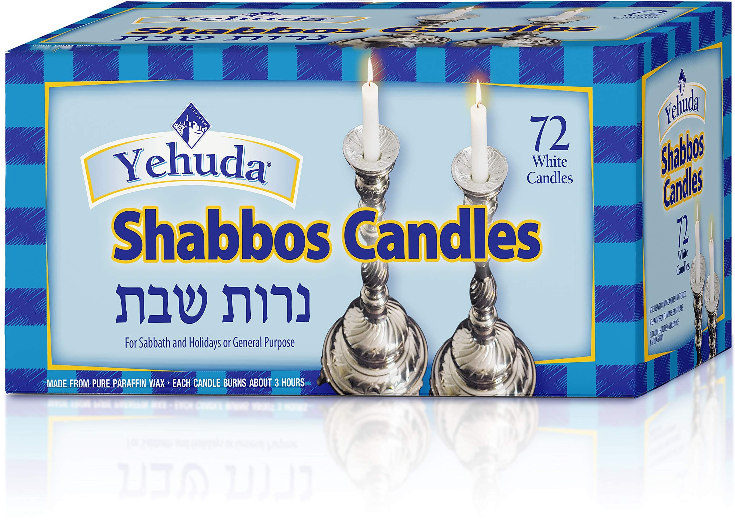 3 Hour White Sabbath Candles, 72 ct